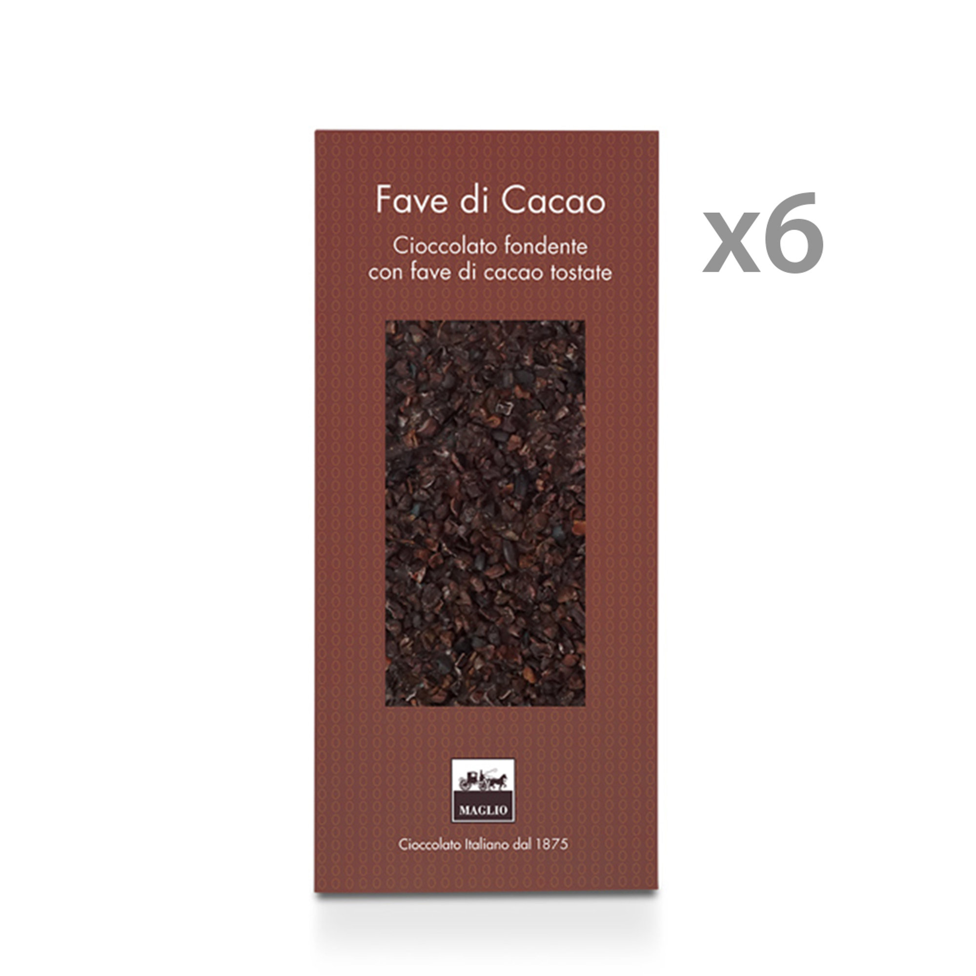 6 tavolette - Cioccolato Fondente con Fave di Cacao 95 gr Maglio Arte Dolciaria vista0