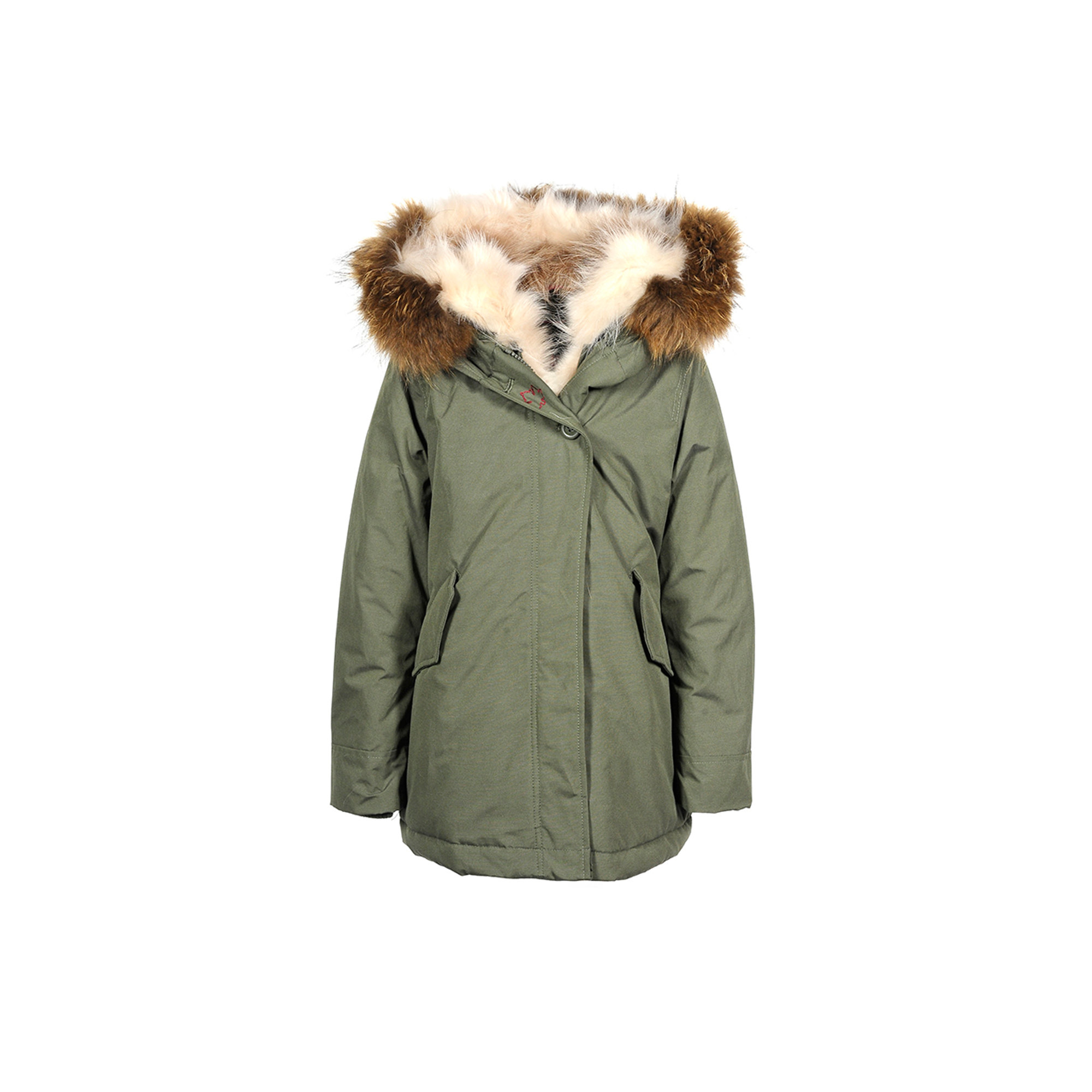 Giacca kid sonora real fur verde militare con pelliccia murmansky Canadian vista0