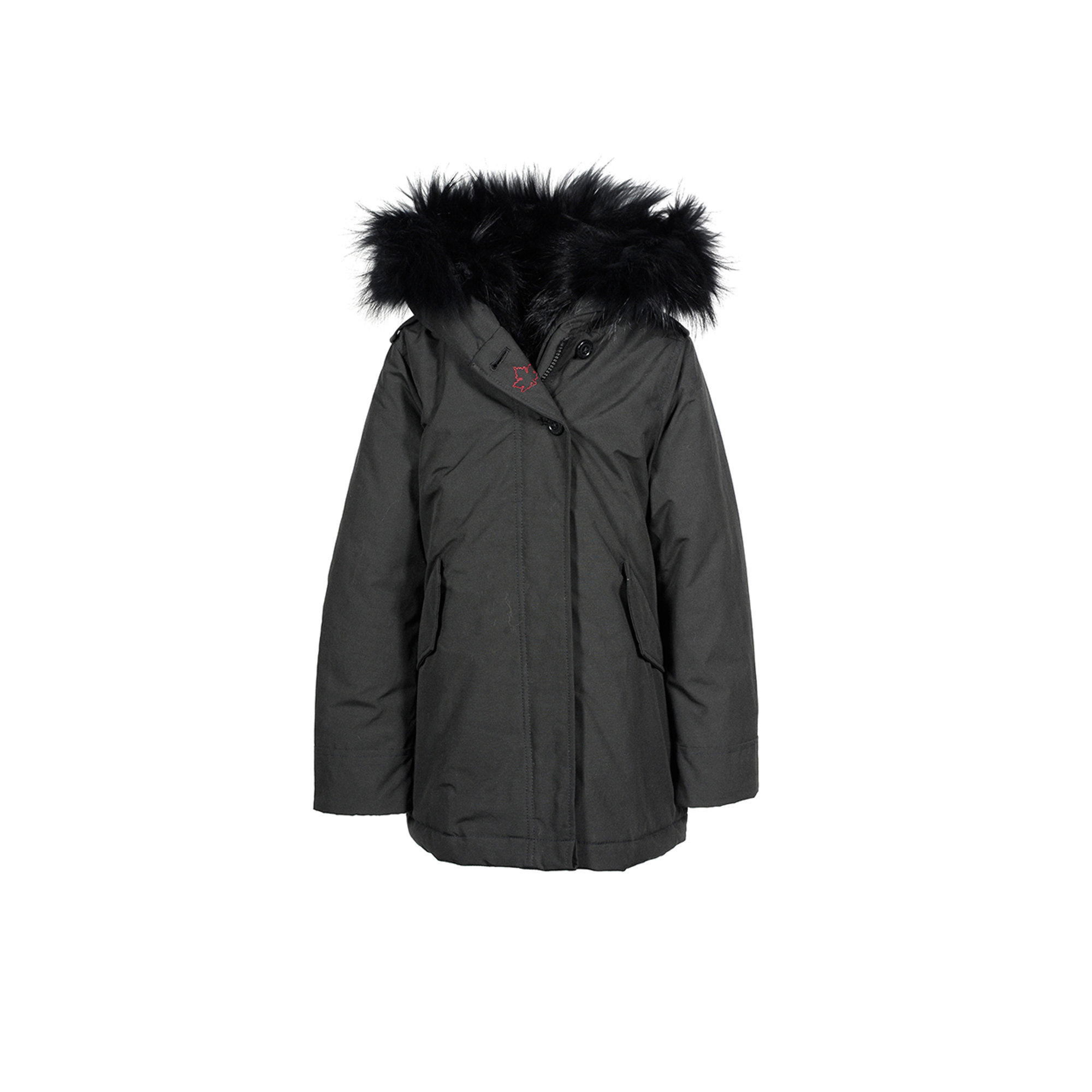 Giacca kid sonoracon pellicia nera Canadian vista0