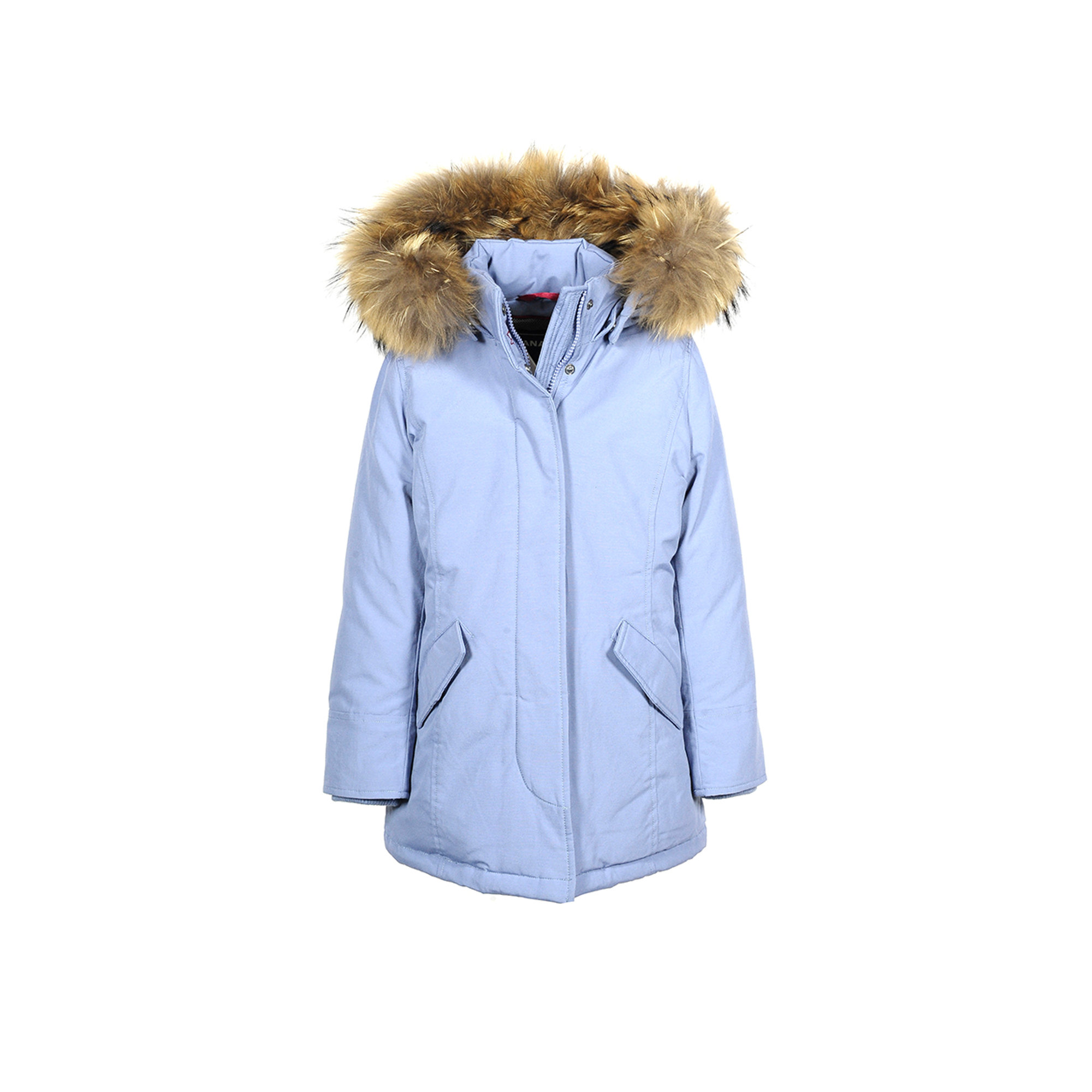 Giacca kid codura fundy bay azzurro con pelliccia in murmansky Canadian vista0