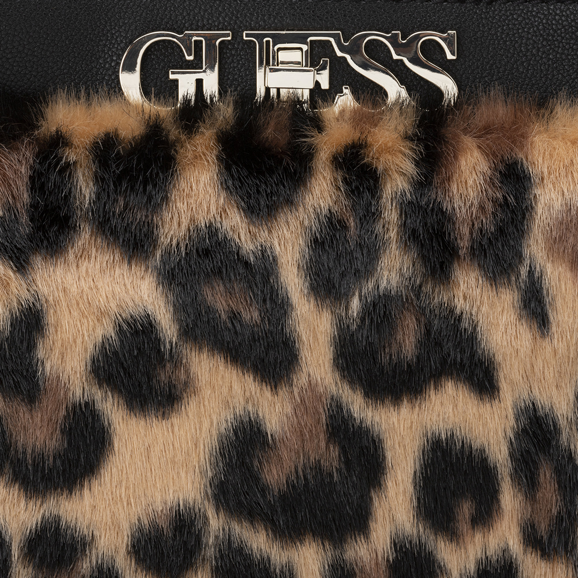 Borsa a mano in eco pelliccia animalier Guess  vista3