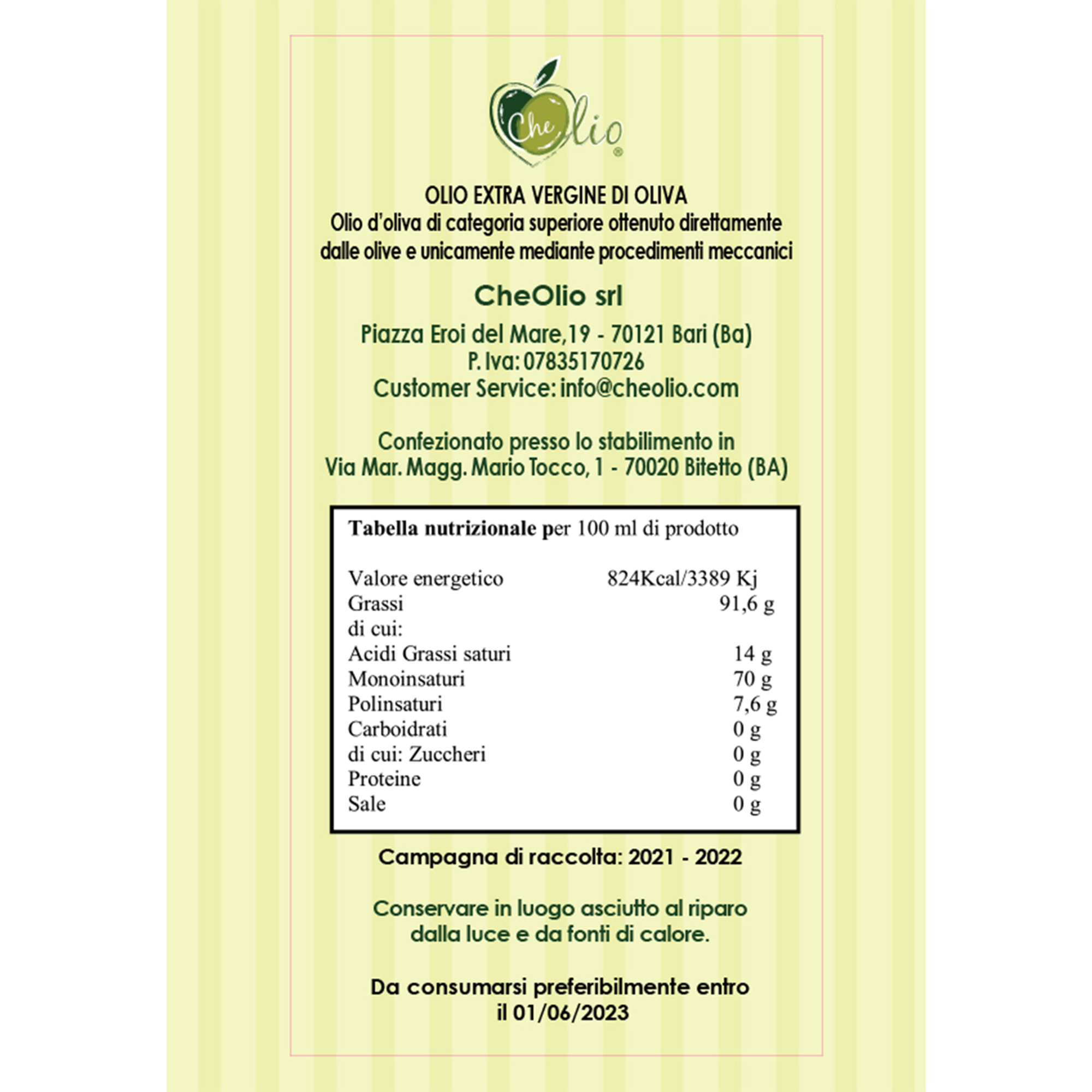 12 bottiglie - Olio Extravergine d'Oliva 250 ml con tappo antirabbocco Che Olio vista2