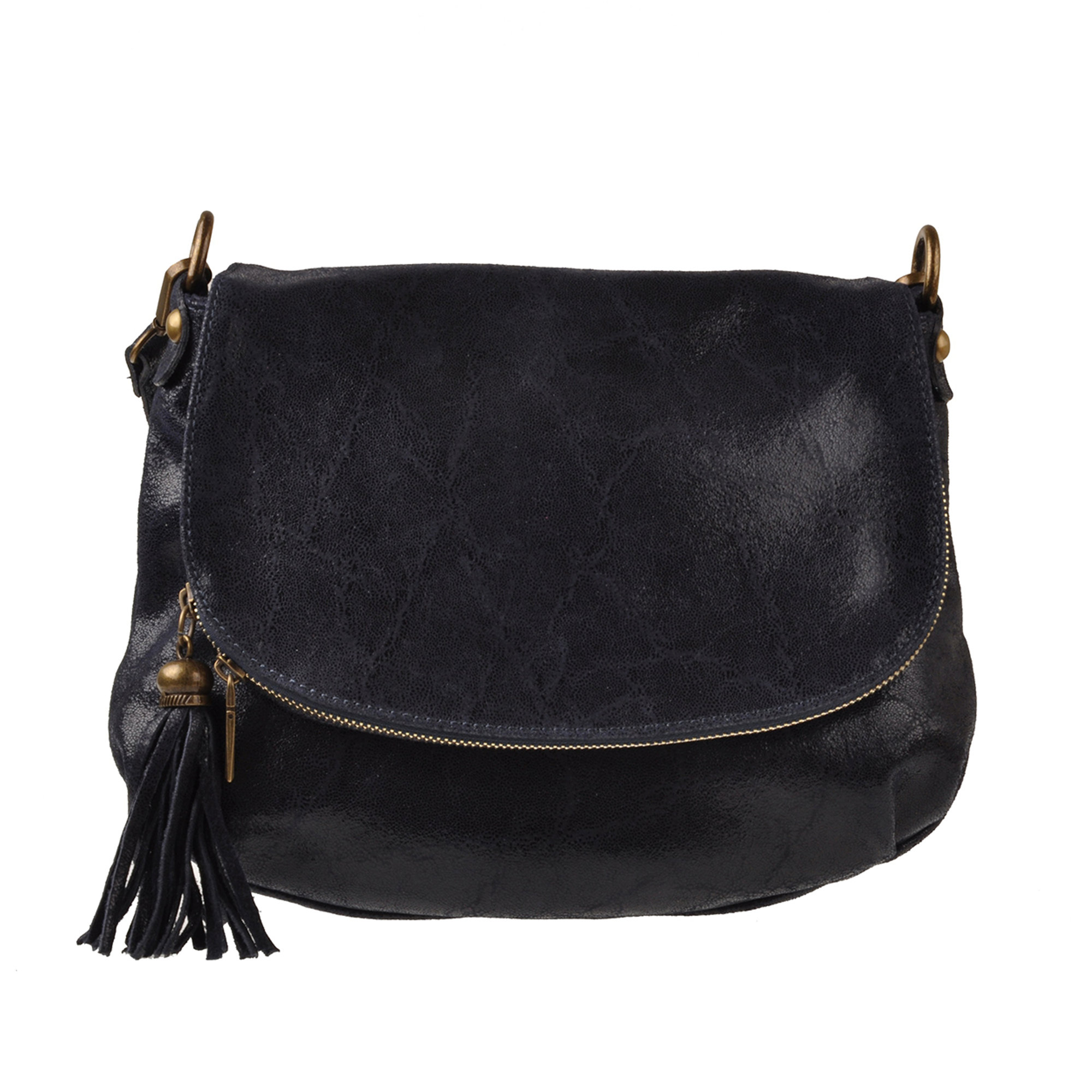 Borsa a tracolla con patta frontale blu scuro Florence Bags vista0