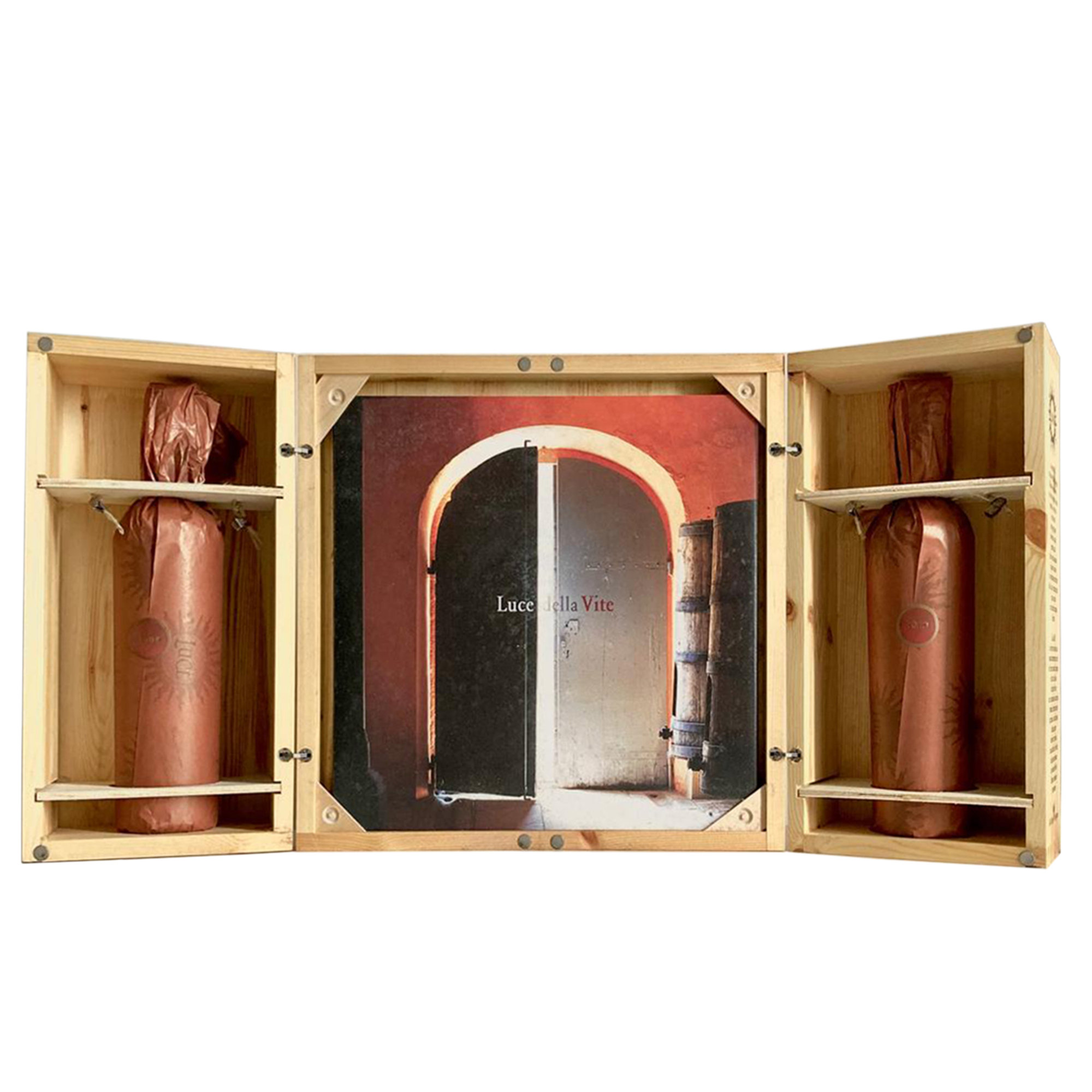 Cofanetto in legno e libro "Luce della Vite" Frescobaldi e Mondavi: "Luce" Toscana Rosso IGT 1999 - "Luce" Toscana Rosso IGT 2000 Frescobaldi e Mondavi vista0