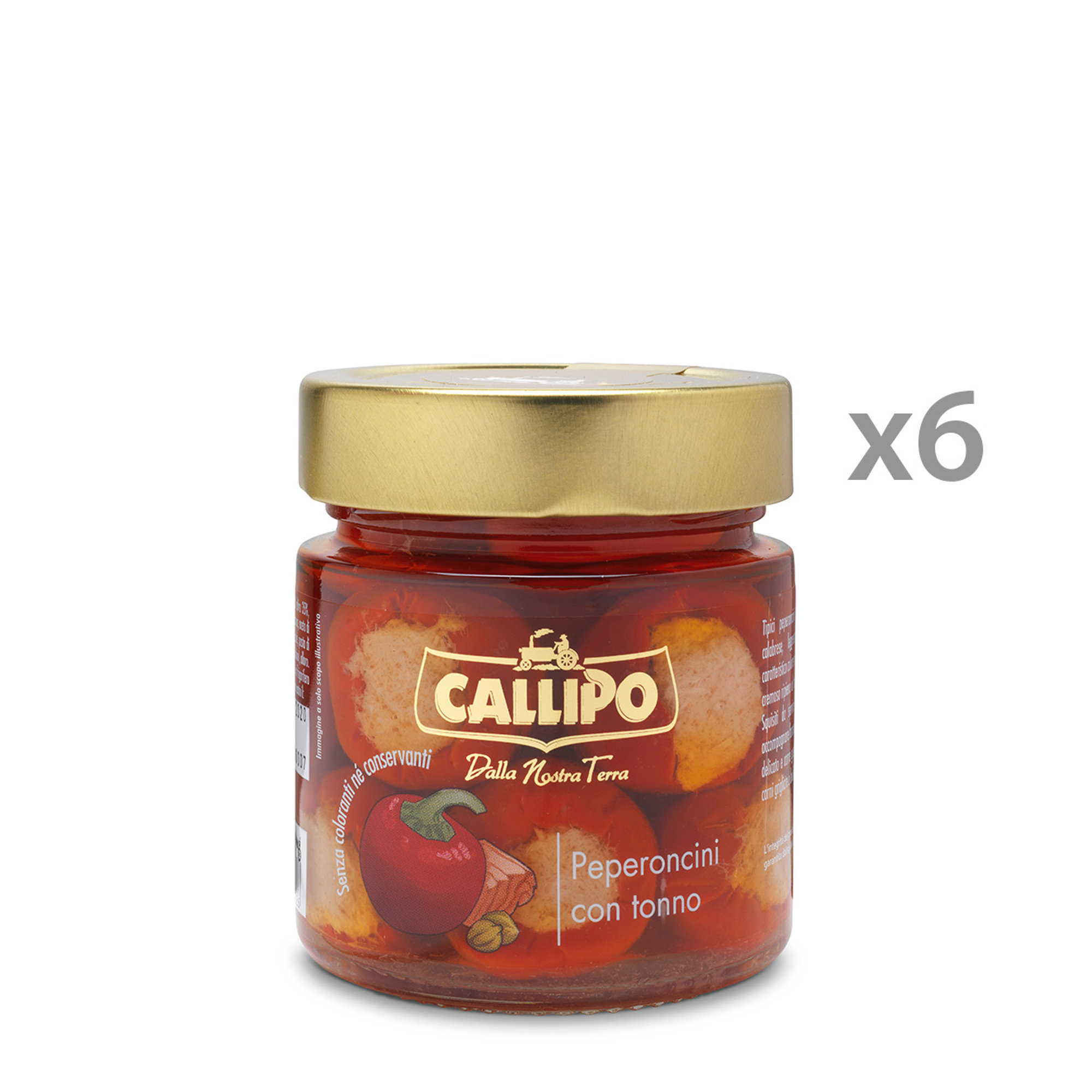 6 vasetti - Peperoncini con Tonno 225 gr Callipo vista0