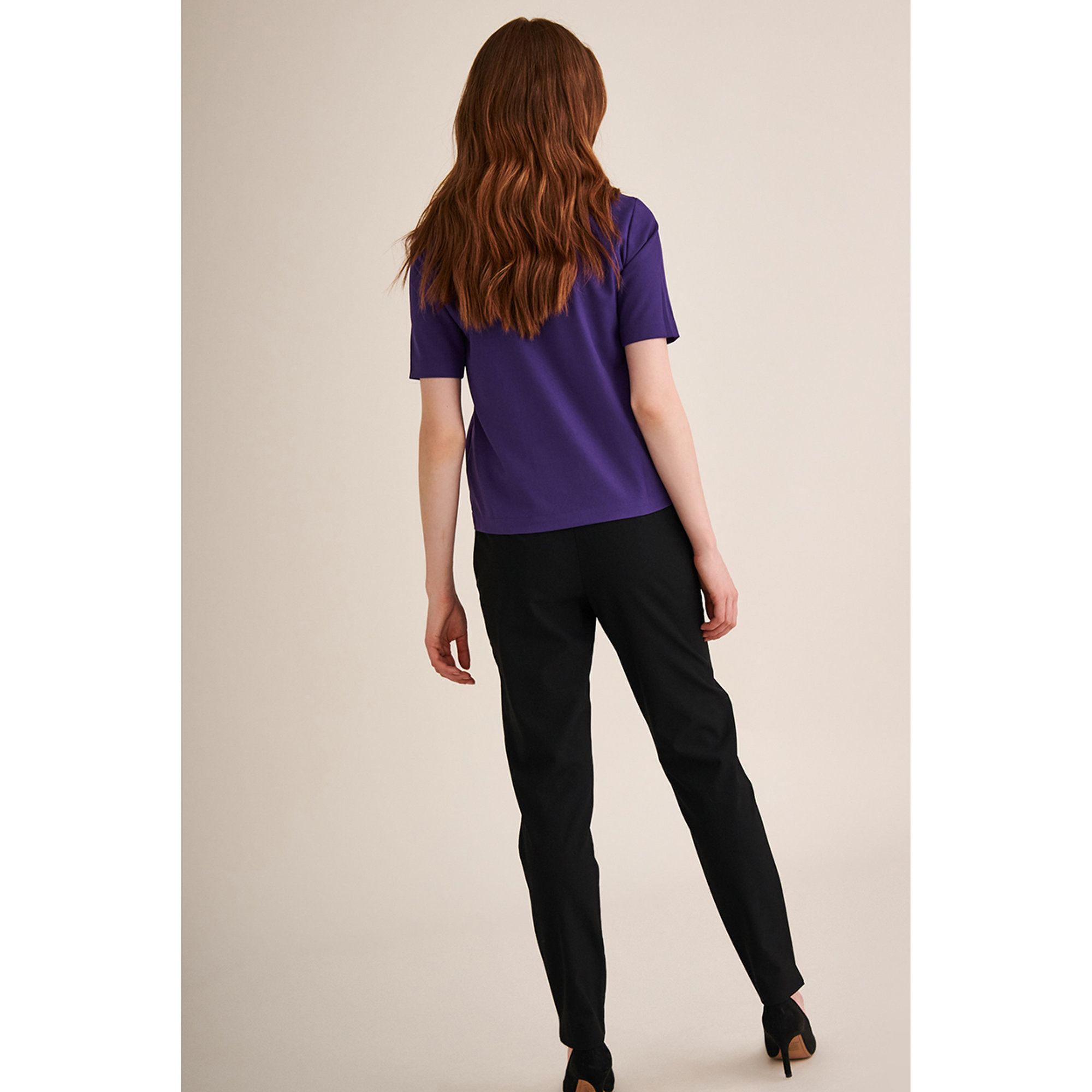 Maglia Amarika a maniche corte e scollo a V viola Tatuum vista2