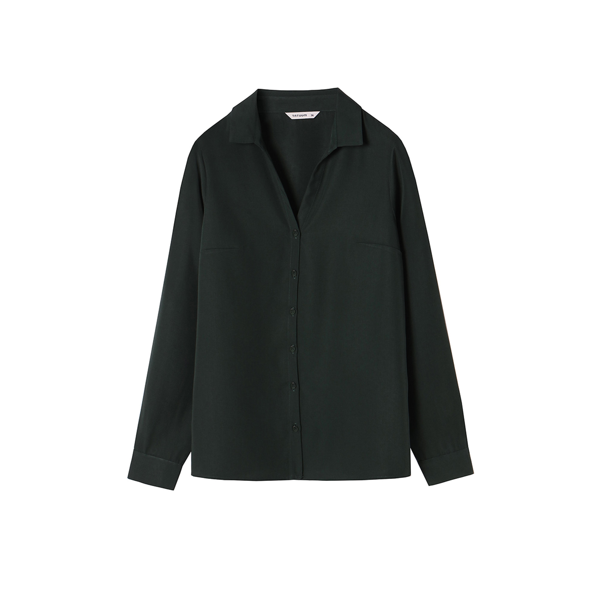 Camicia Berda verde  con scollo a V Tatuum vista1