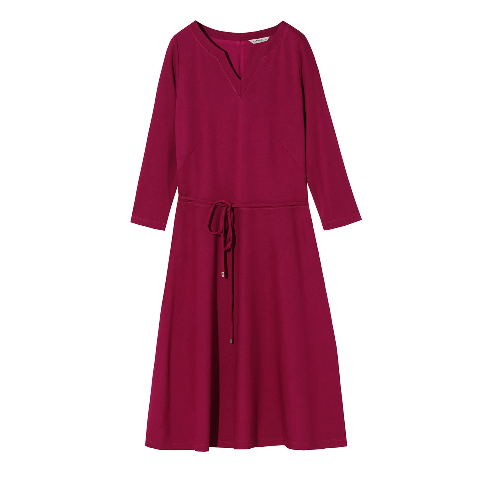 Vestito Somo fucsia con cinturina e gonna svasata Tatuum vista1