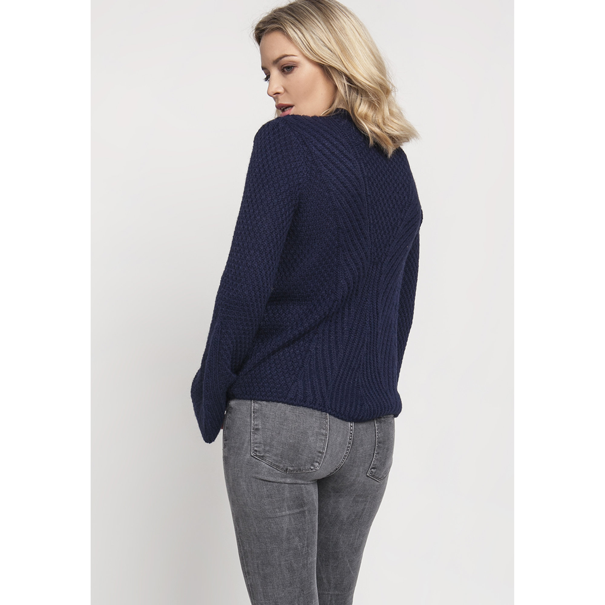Maglia con maniche svasate blu MKM vista1