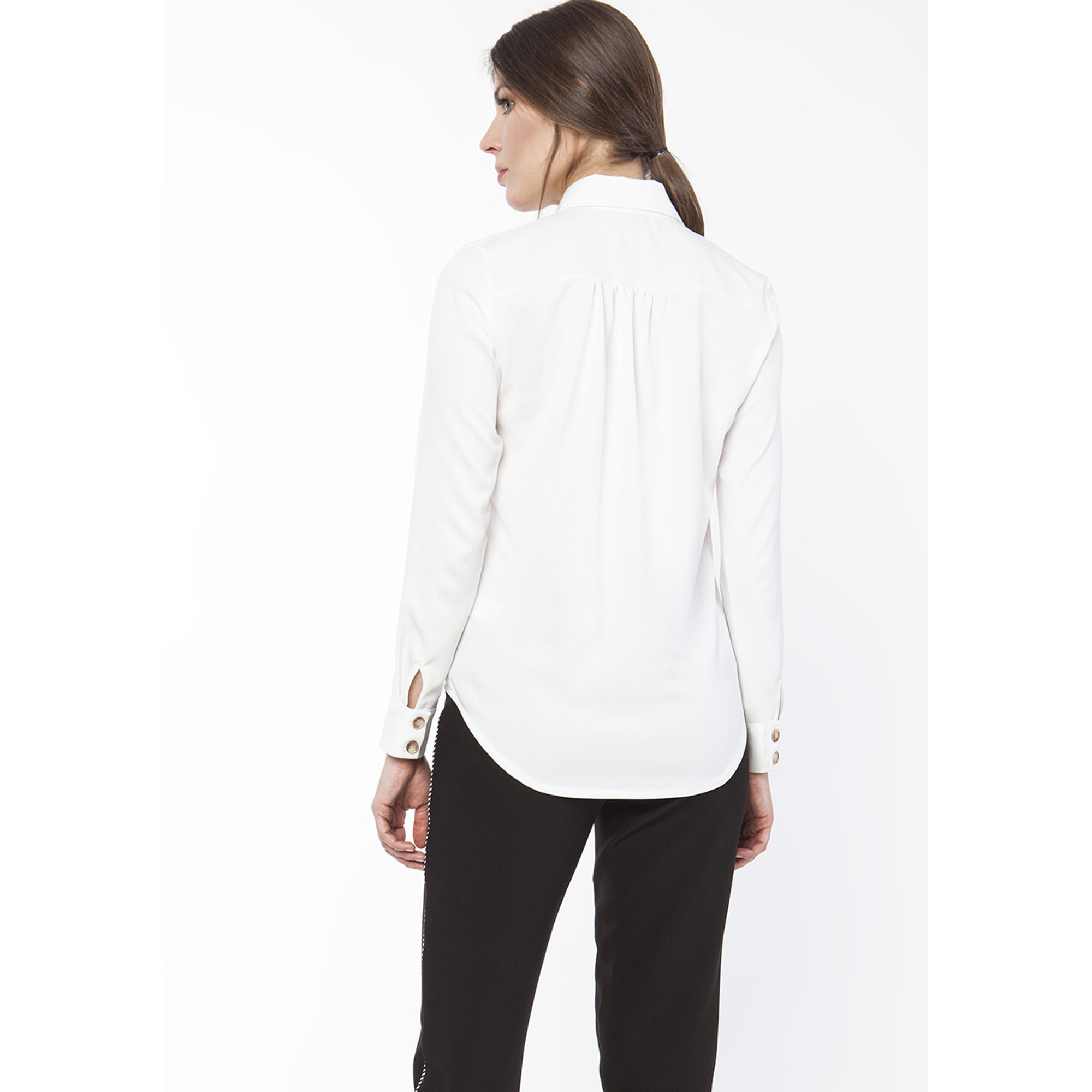 Camicia con bottoni a contrasto beige Lanti vista1