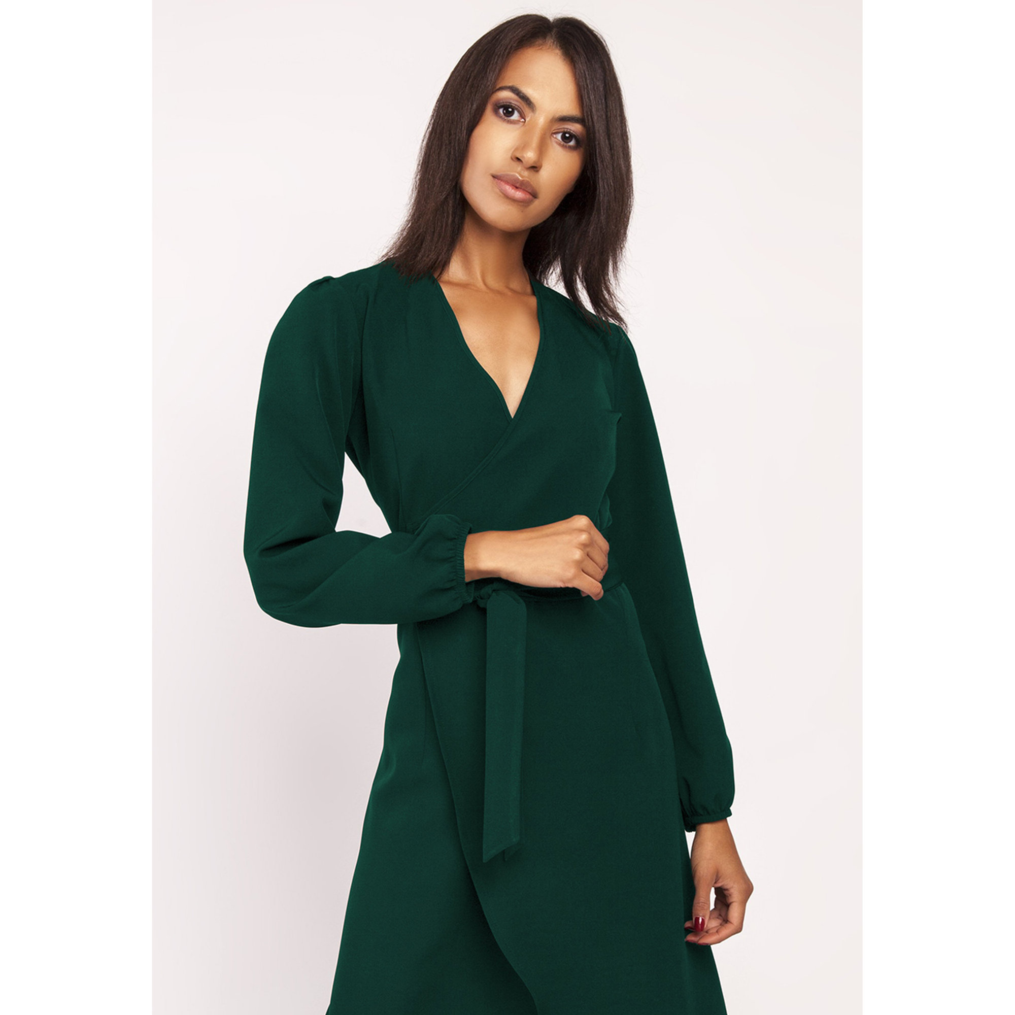 Vestito con gonna asimmetrica verde Lanti vista1
