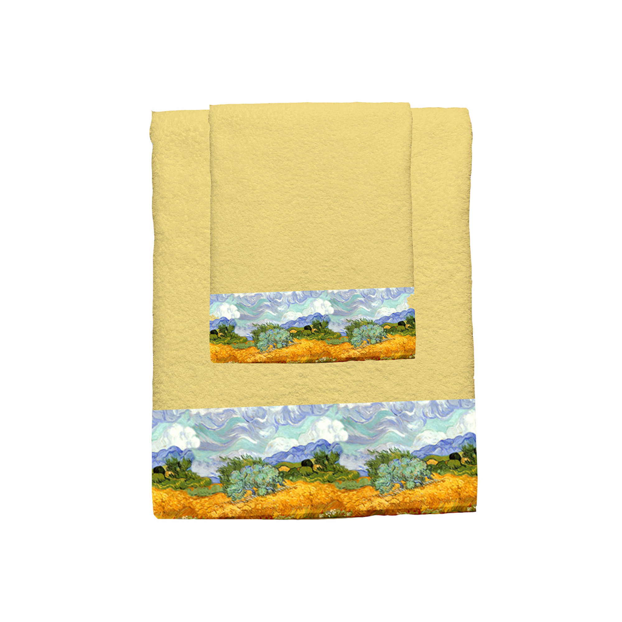 Set asciugamani e ospite - VAN GOGH - Campo di grano, giallo TeleD'Autore vista0