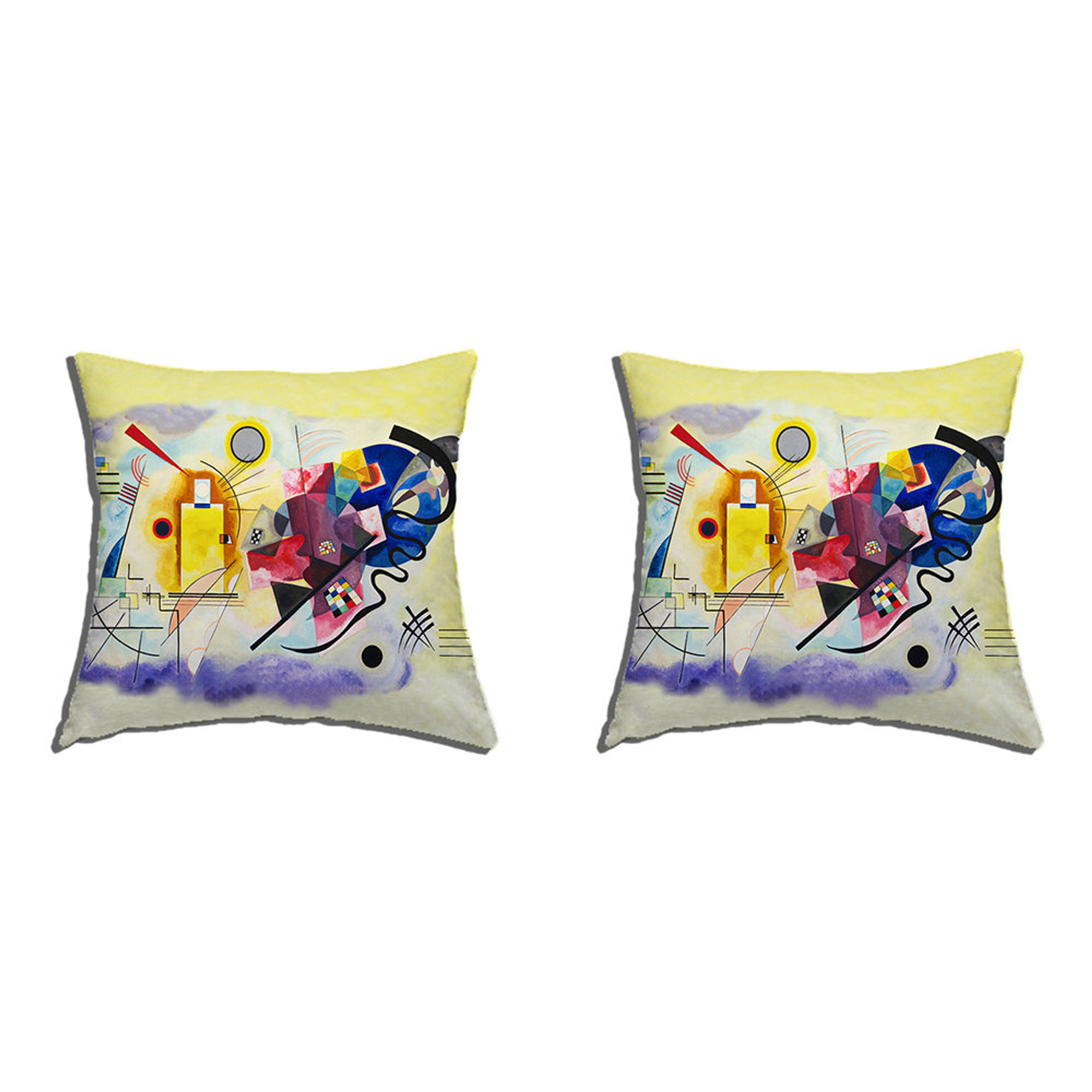 Gruppo 2 fodere arredo - KANDINSKY - Giallo Rosso Blu TeleD'Autore vista0