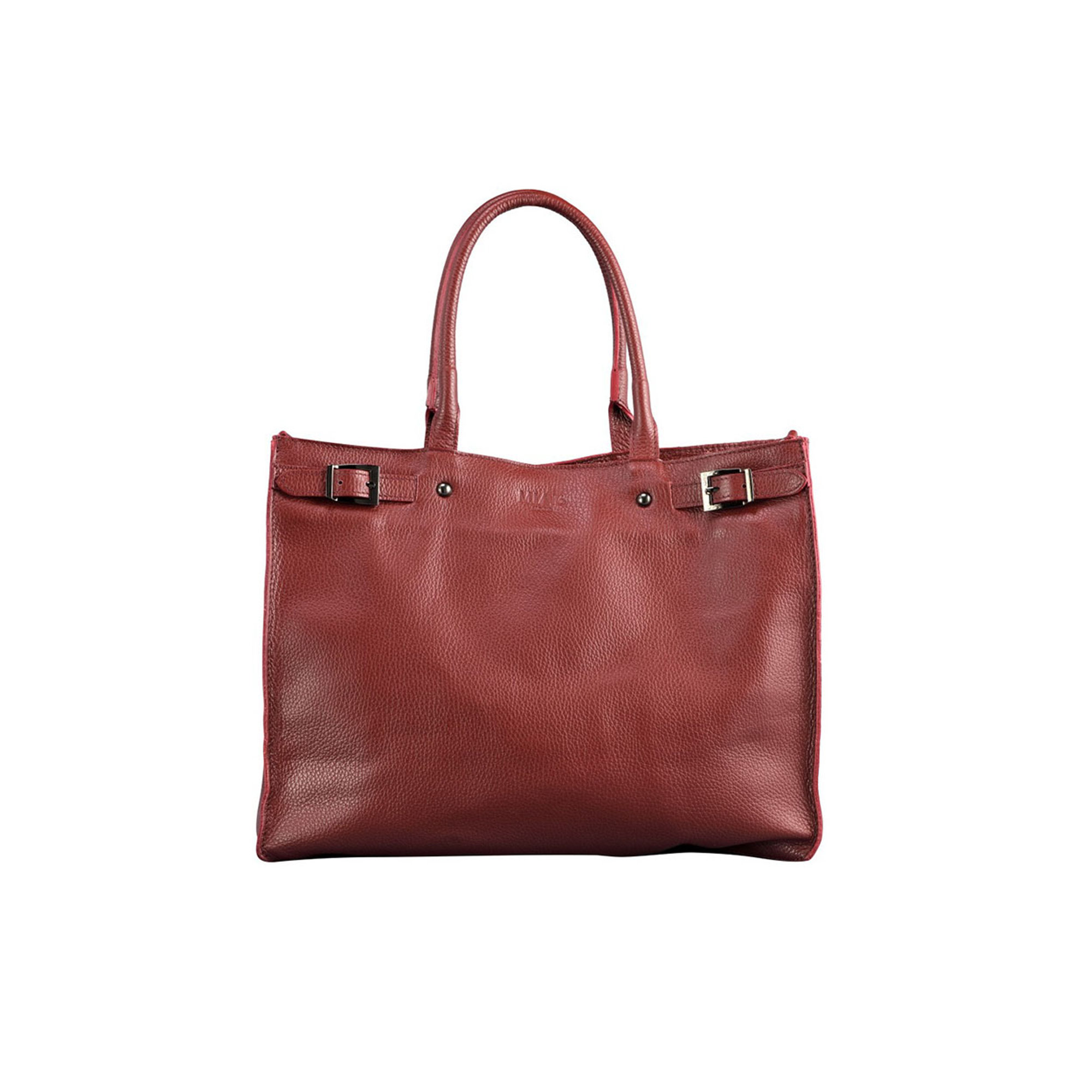 Borsa a spalla in pelle luminosa bordeaux MIA16 VENEZIA vista0