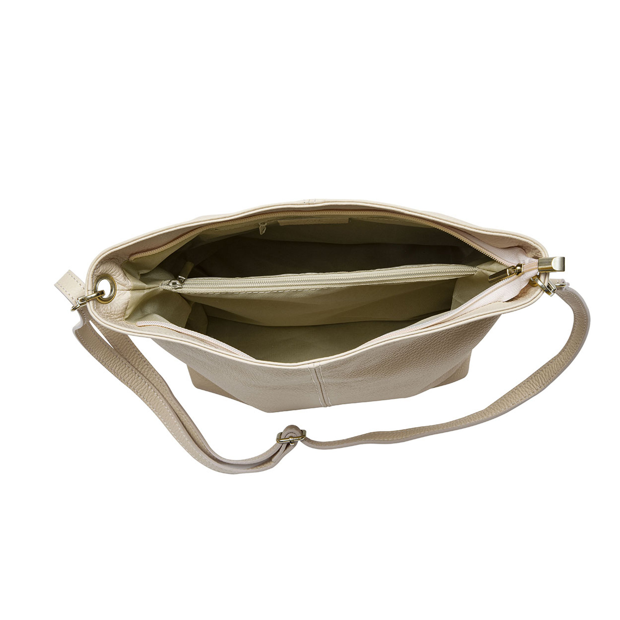 Borsa a tracolla cipria in pelle morbida MIA16 VENEZIA vista2