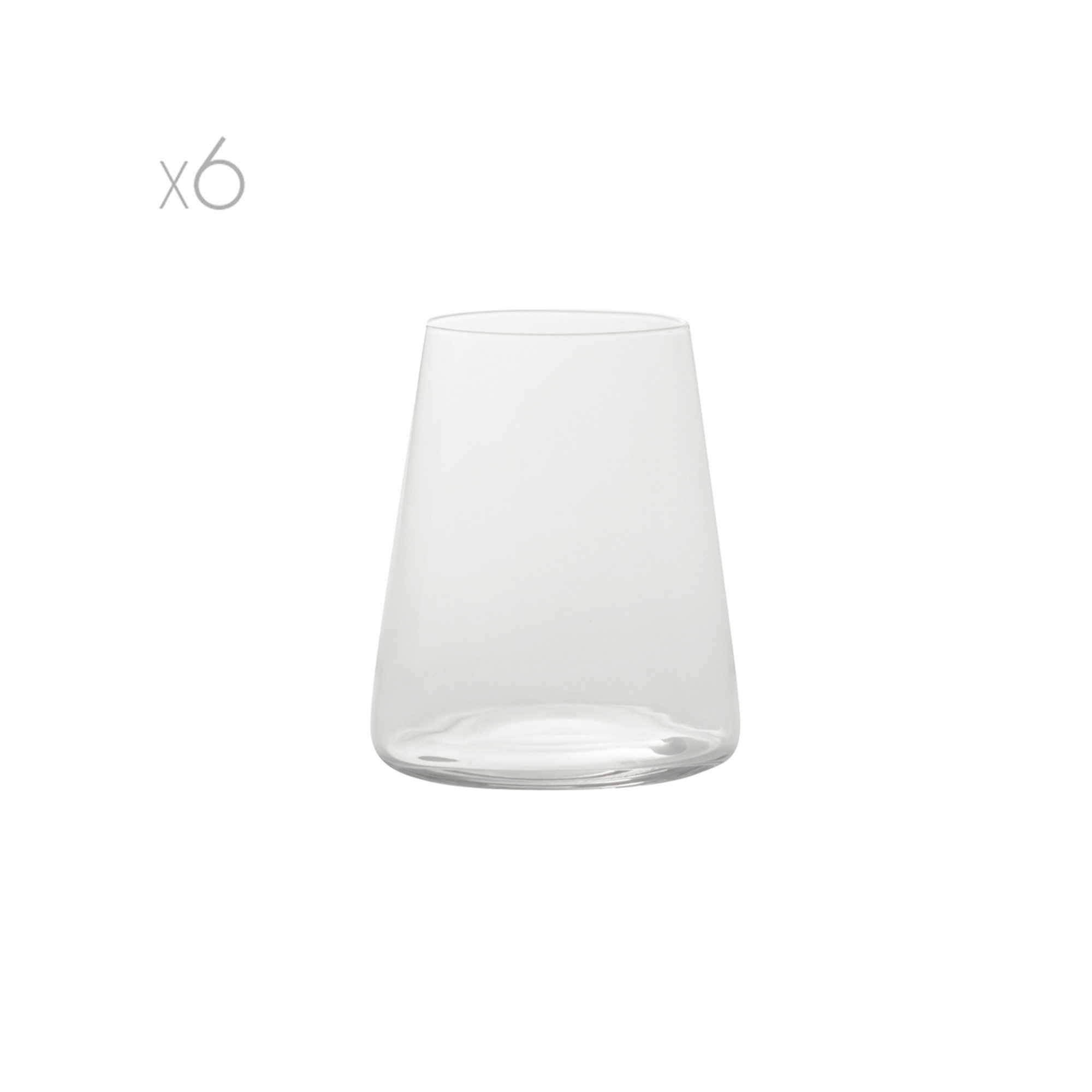 Set 6 bicchieri Q2 POINT Tumbler piccolo ml 380, trasparente KnIndustrie vista0