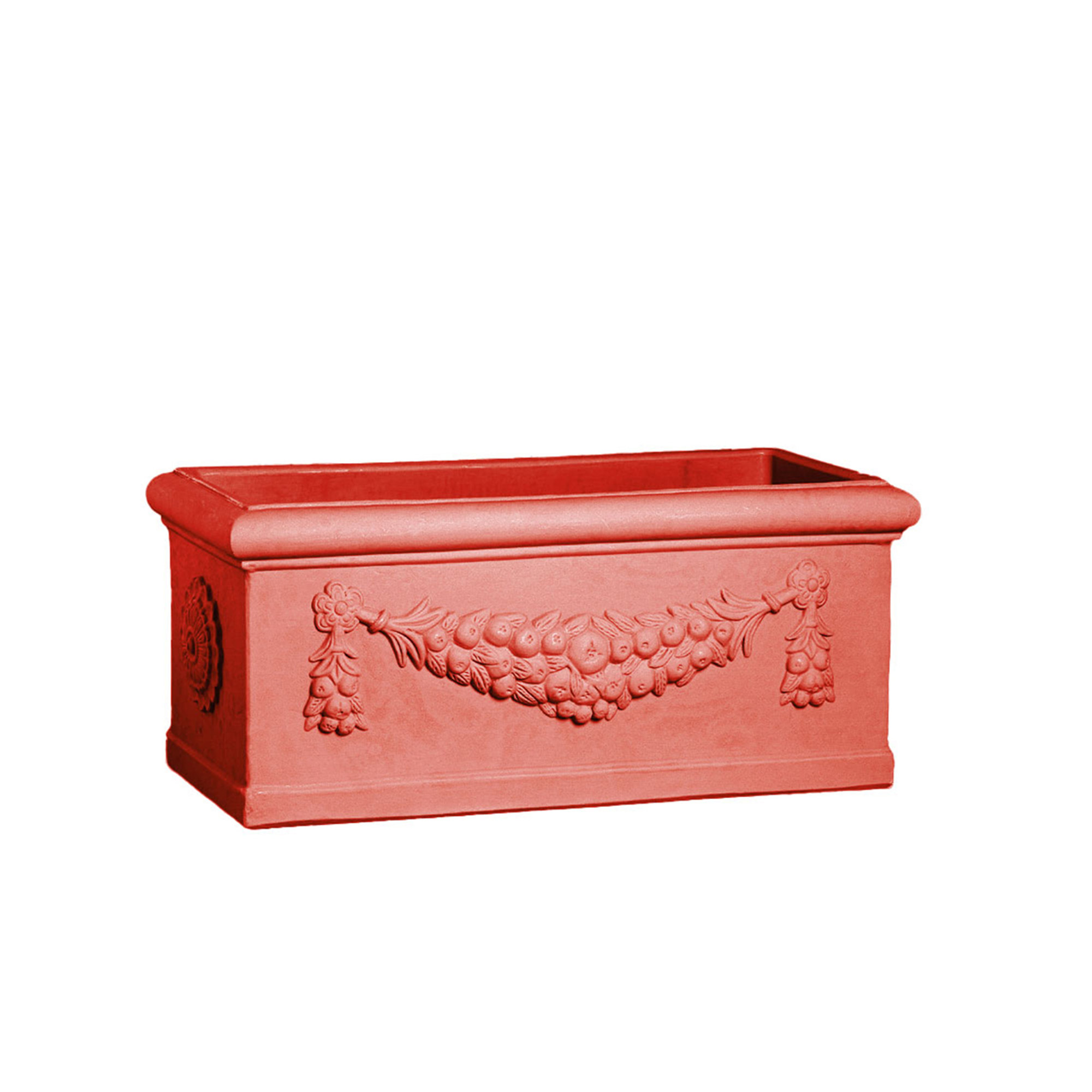 Vaso rettangolo festonato L80, colore corallo Serralunga vista0