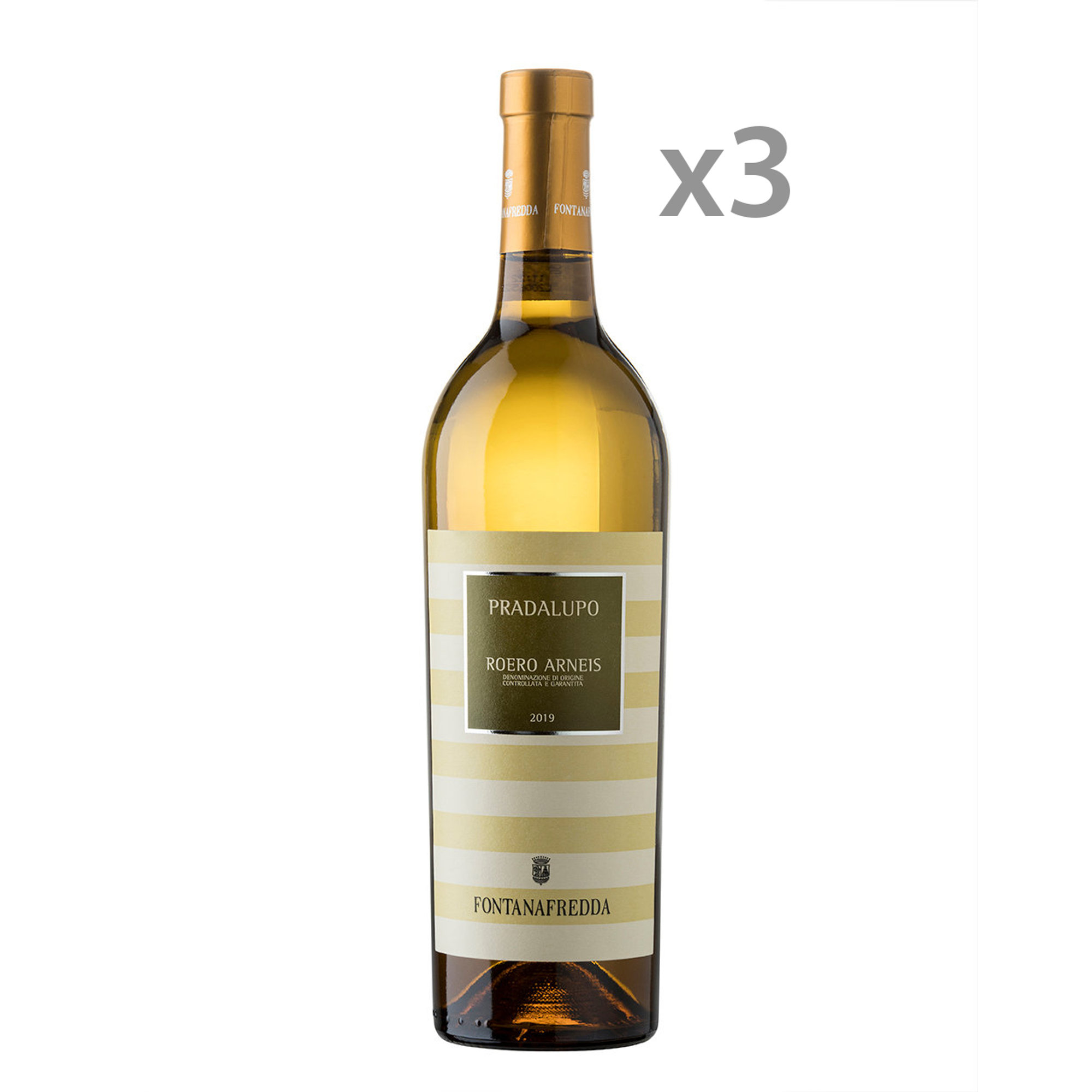 3 bottiglie - Roero Arneis DOCG Pradalupo 2019-2020 Fontanafredda vista0