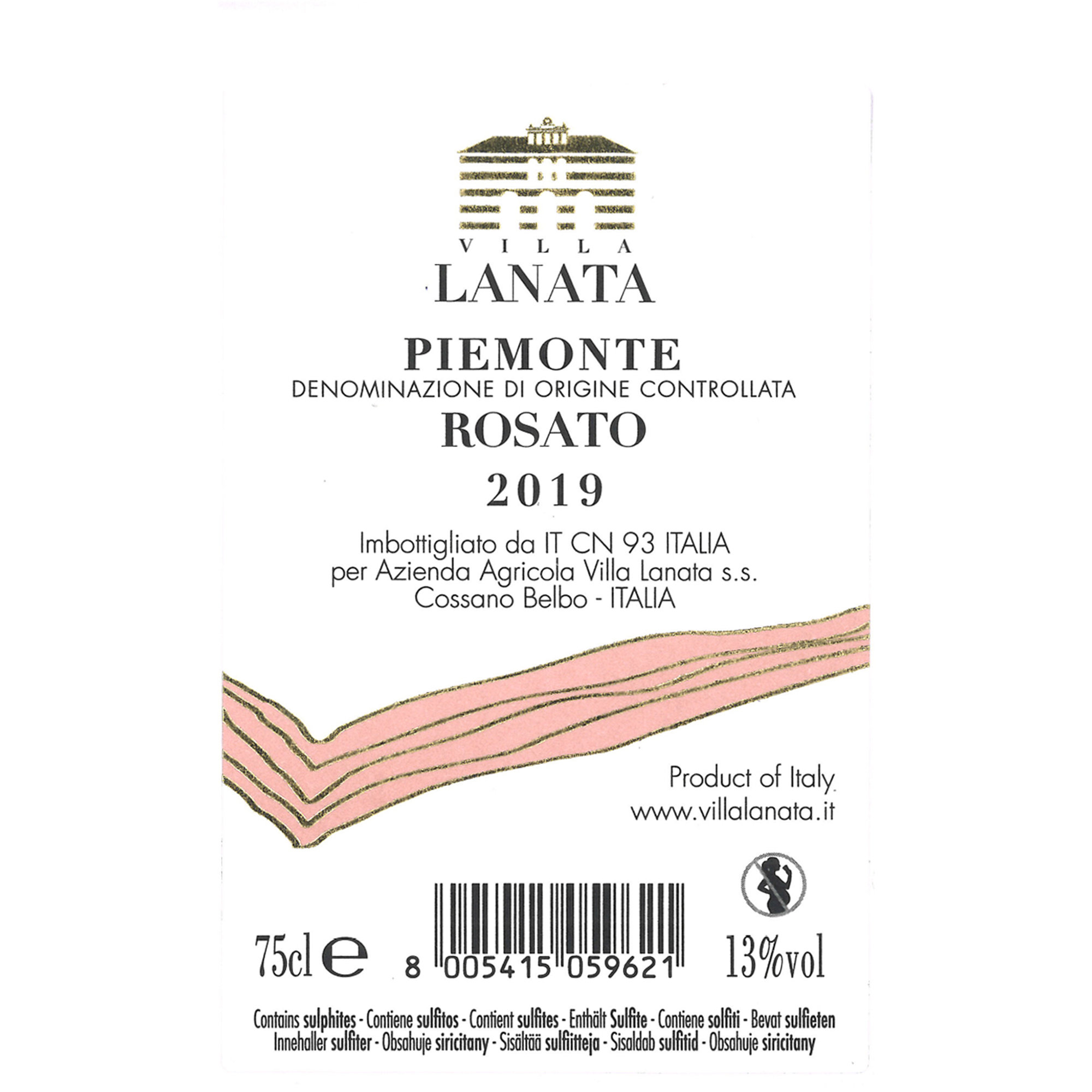 3 bottiglie miste in cassa di legno: Langhe DOC Chardonnay 2019 - Piemonte DOC Rosato "Derosis" 2019 - Piemonte DOC Rosso 2017 Villa Lanata vista5
