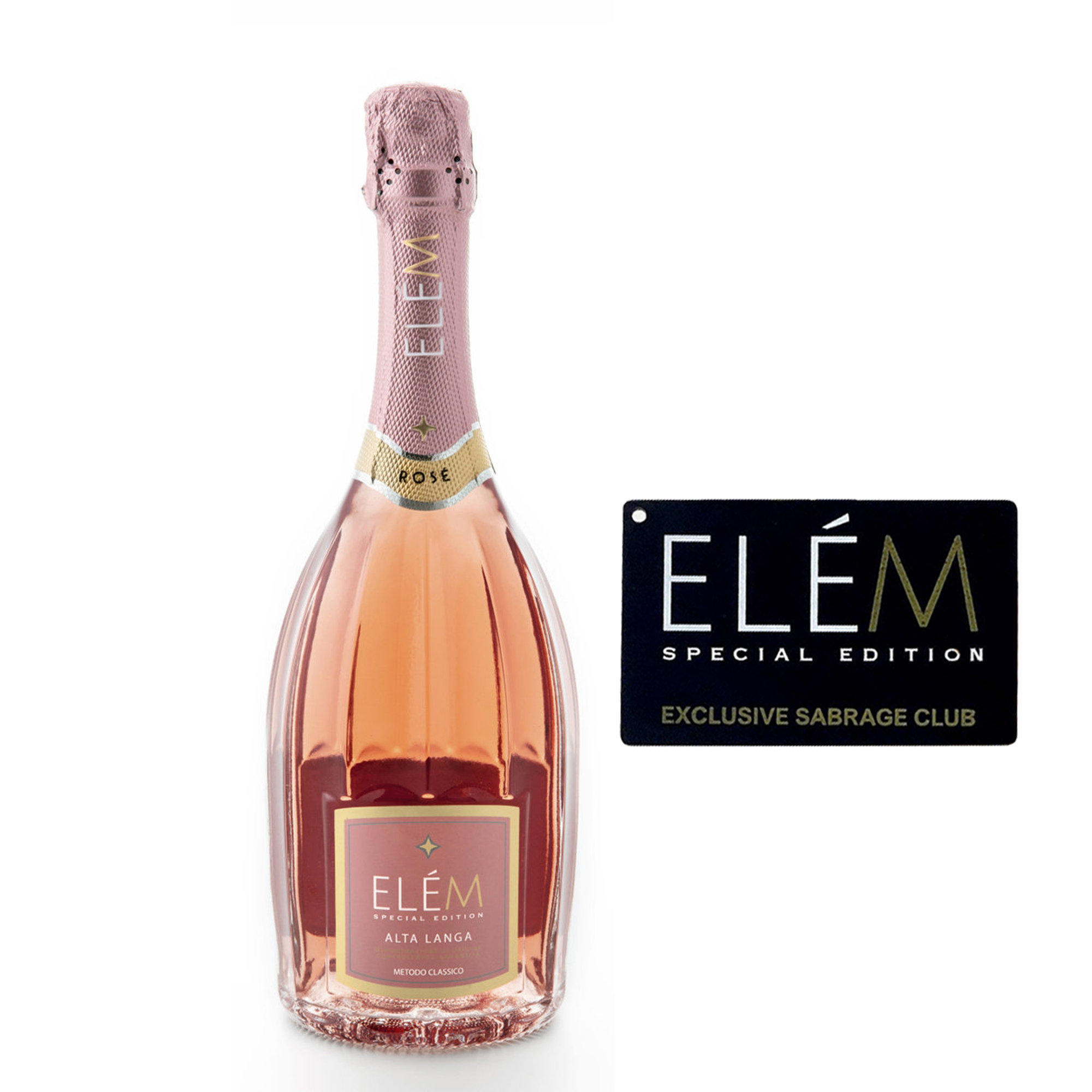 1 bottiglia - Alta Langa DOCG Metodo Classico Rosé 2015 + Sabrage Card in OMAGGIO Elem vista0