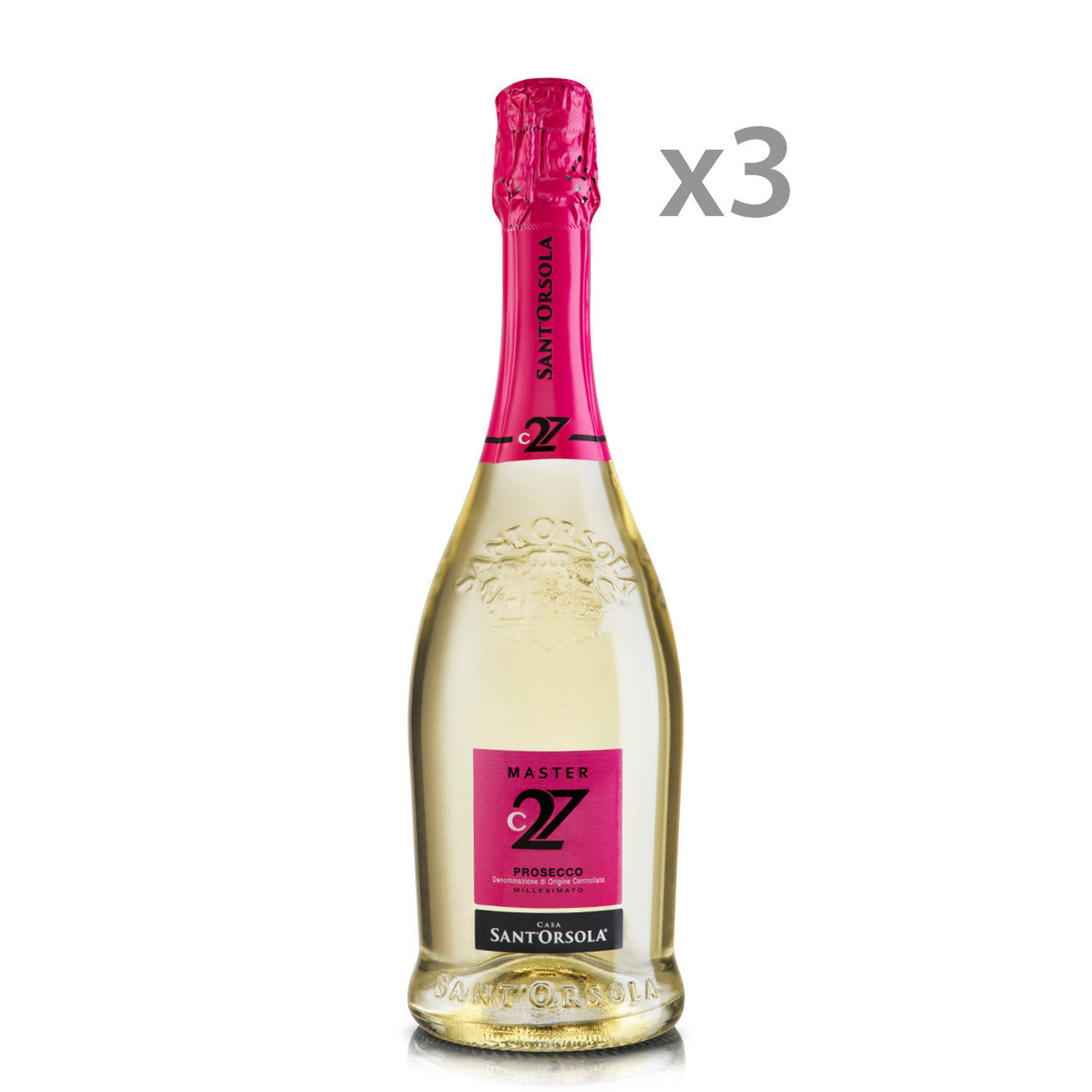 3 bottiglie - Prosecco DOC Millesimato "Linea Master C27" 2019 + STOPPER in OMAGGIO Sant'Orsola vista0