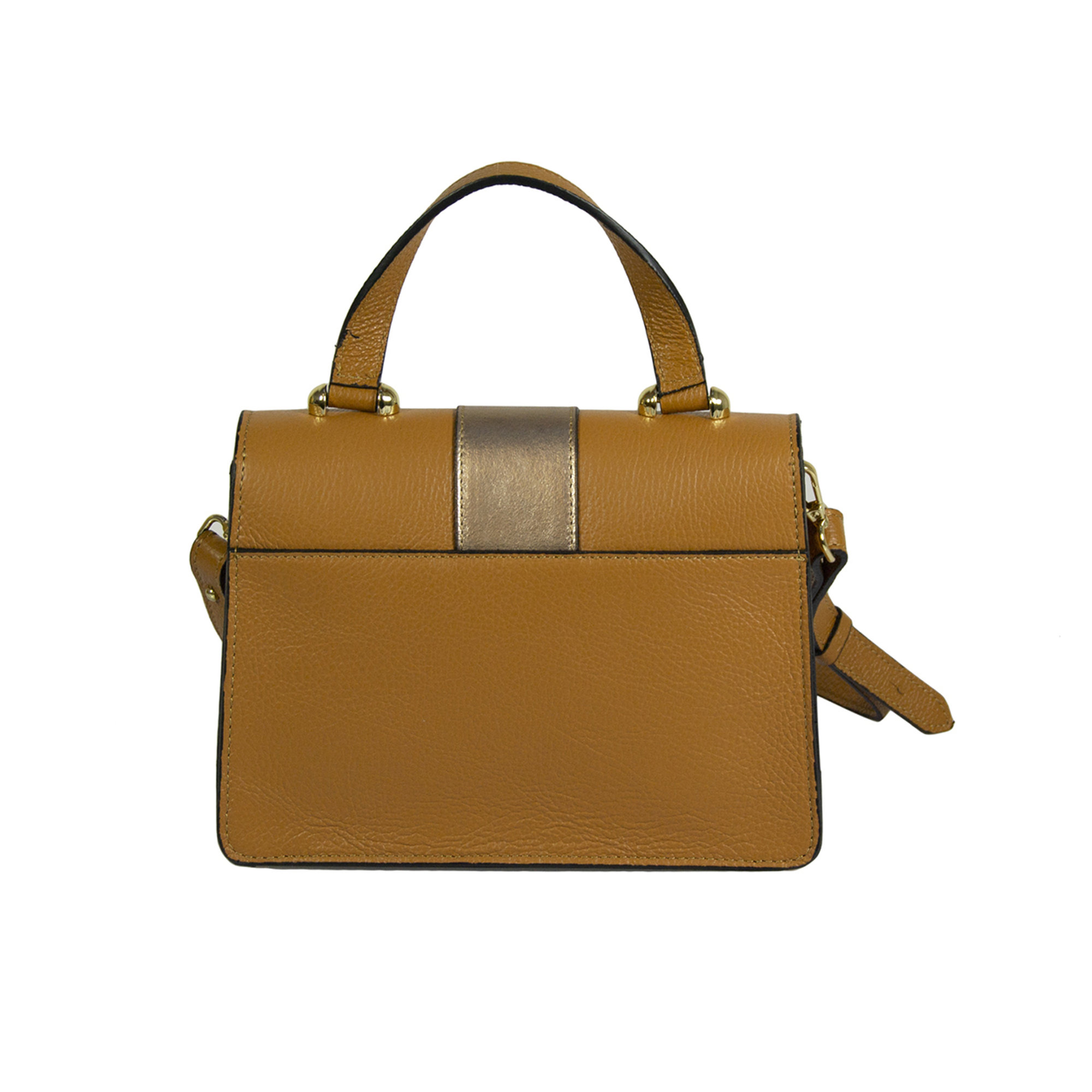 Borse a tracolla bicolore marrone e dorata con tracolla regolabile Florence Bags Obsoleto vista2