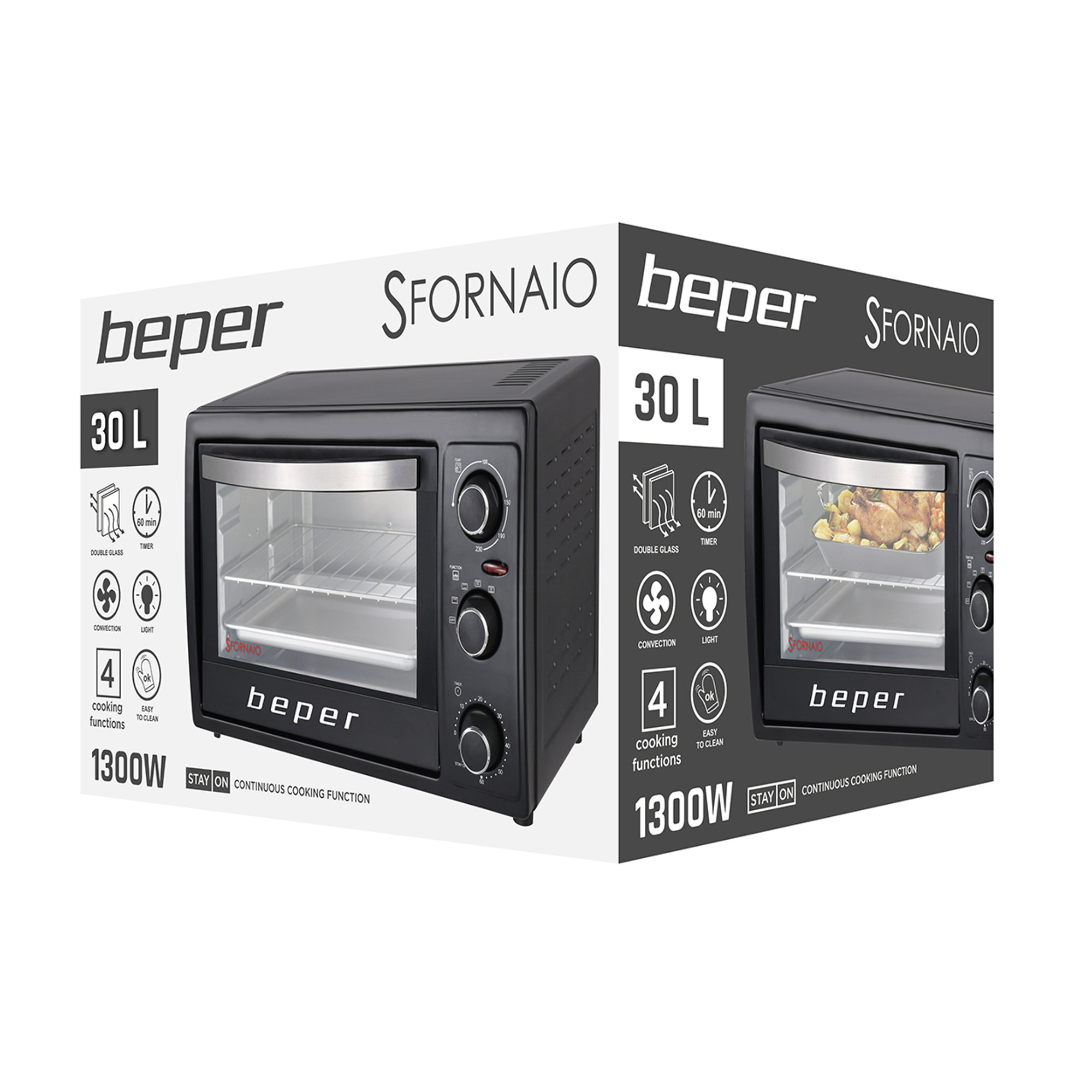 Forno 30 litri ventilato Beper vista13