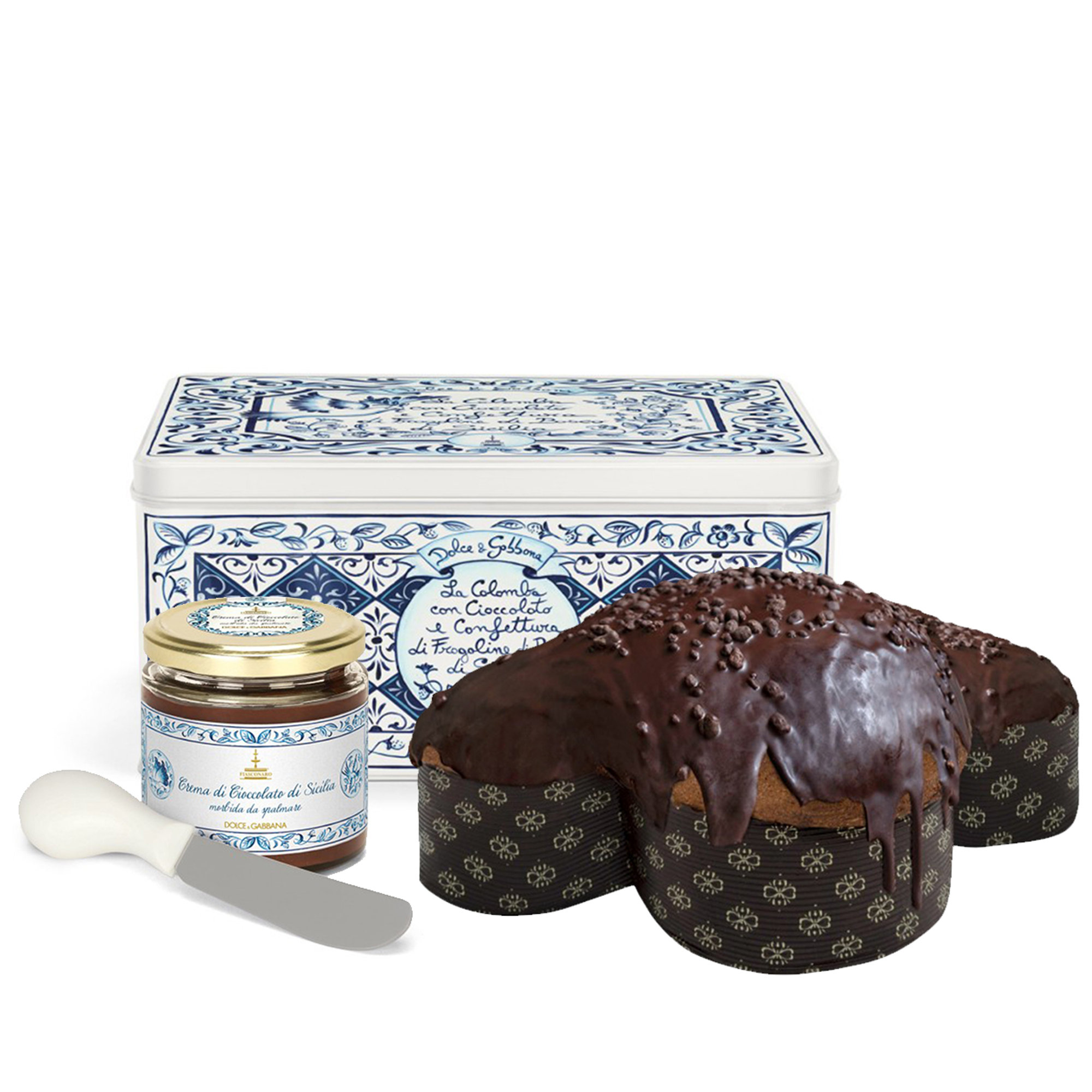 Colomba con chocolate y mermelada de fresa silvestre Dolce & Gabbana 800 gr - Crema de chocolate 200 gr Fiasconaro vista0