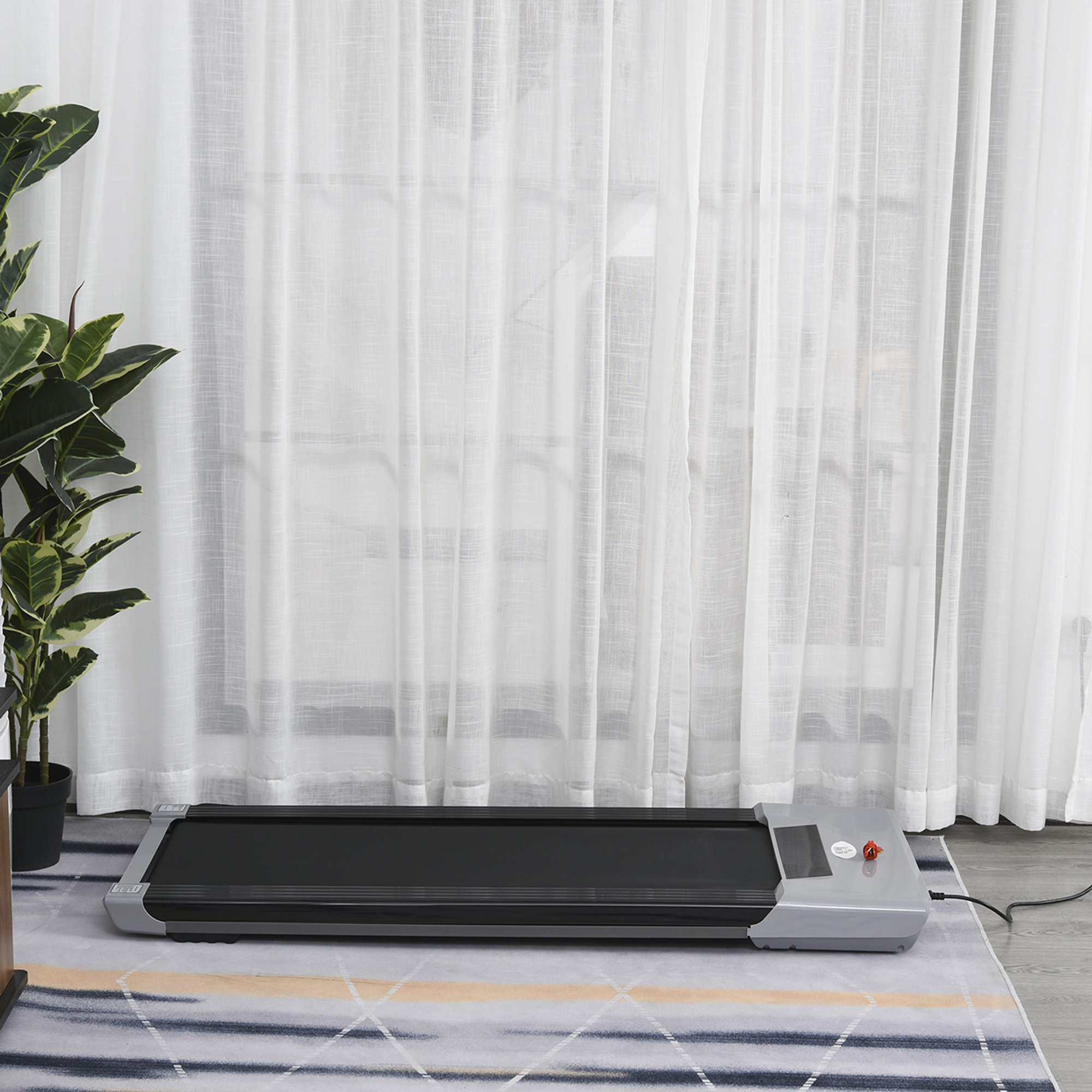 Tapis roulant elettrico senza manubrio con motore 500 W e 2 Ruote Fitness at home vista6