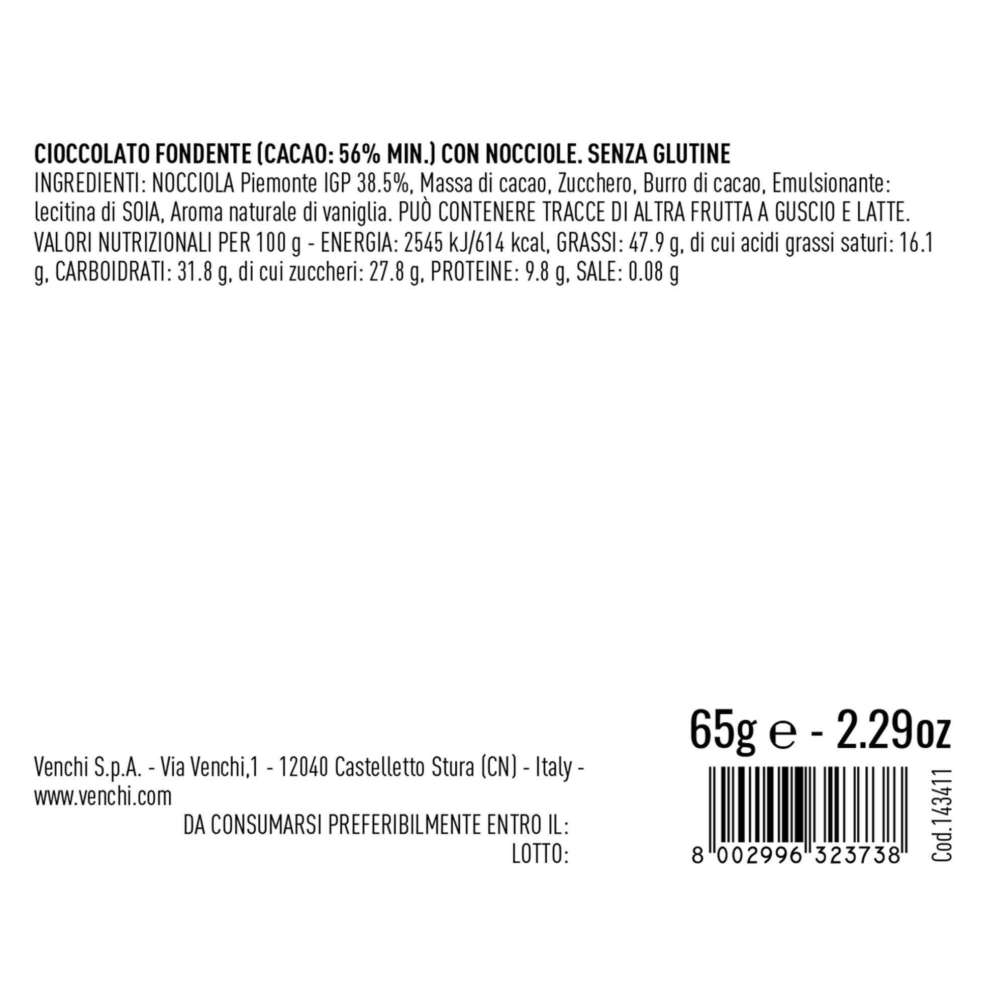 3 cajas - Huevos de avellana piamonte oscuro 65 gr Venchi vista2