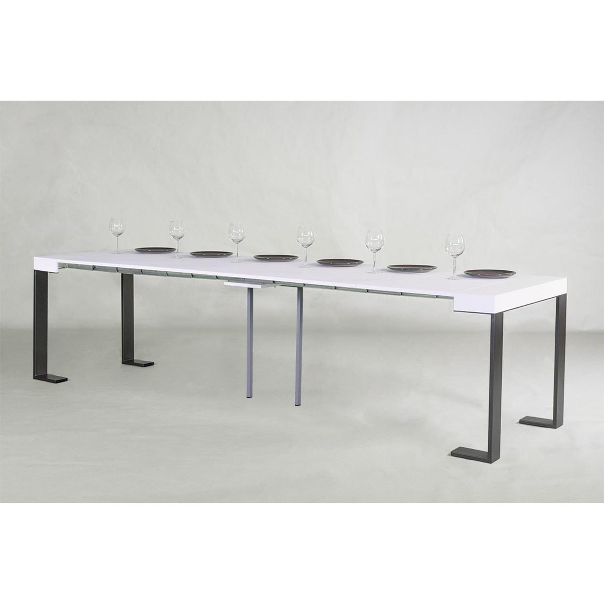 Consolle Tecno 40/300, bianco frassino/antracite Consolle allungabili vista3