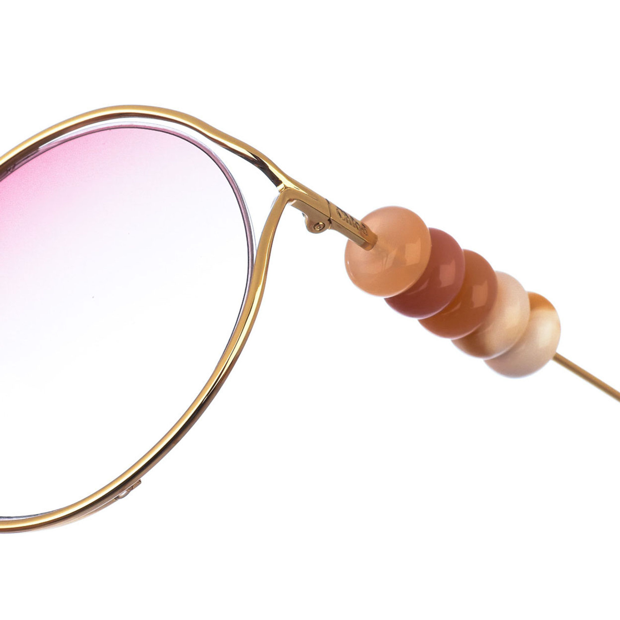 Occhiali da sole con montatura in metallo rosa Chloé vista2