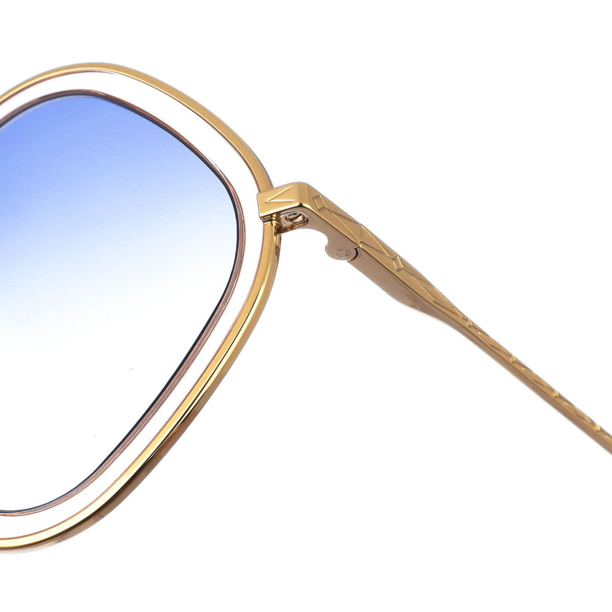 Occhiali da sole con montatura in metallo forma a rombo con lenti blu Chloé vista1