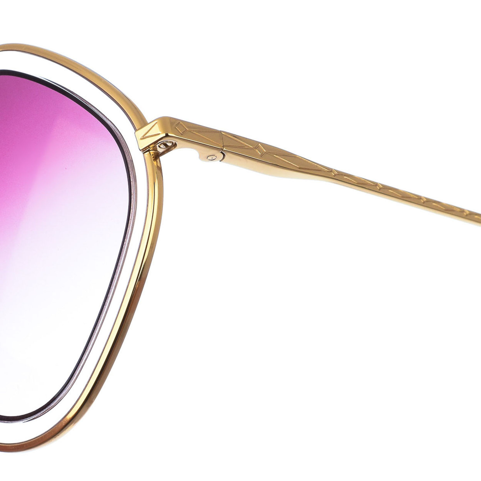 Occhiali da sole con montatura in metallo forma a rombo e lenti lilla Chloé vista2