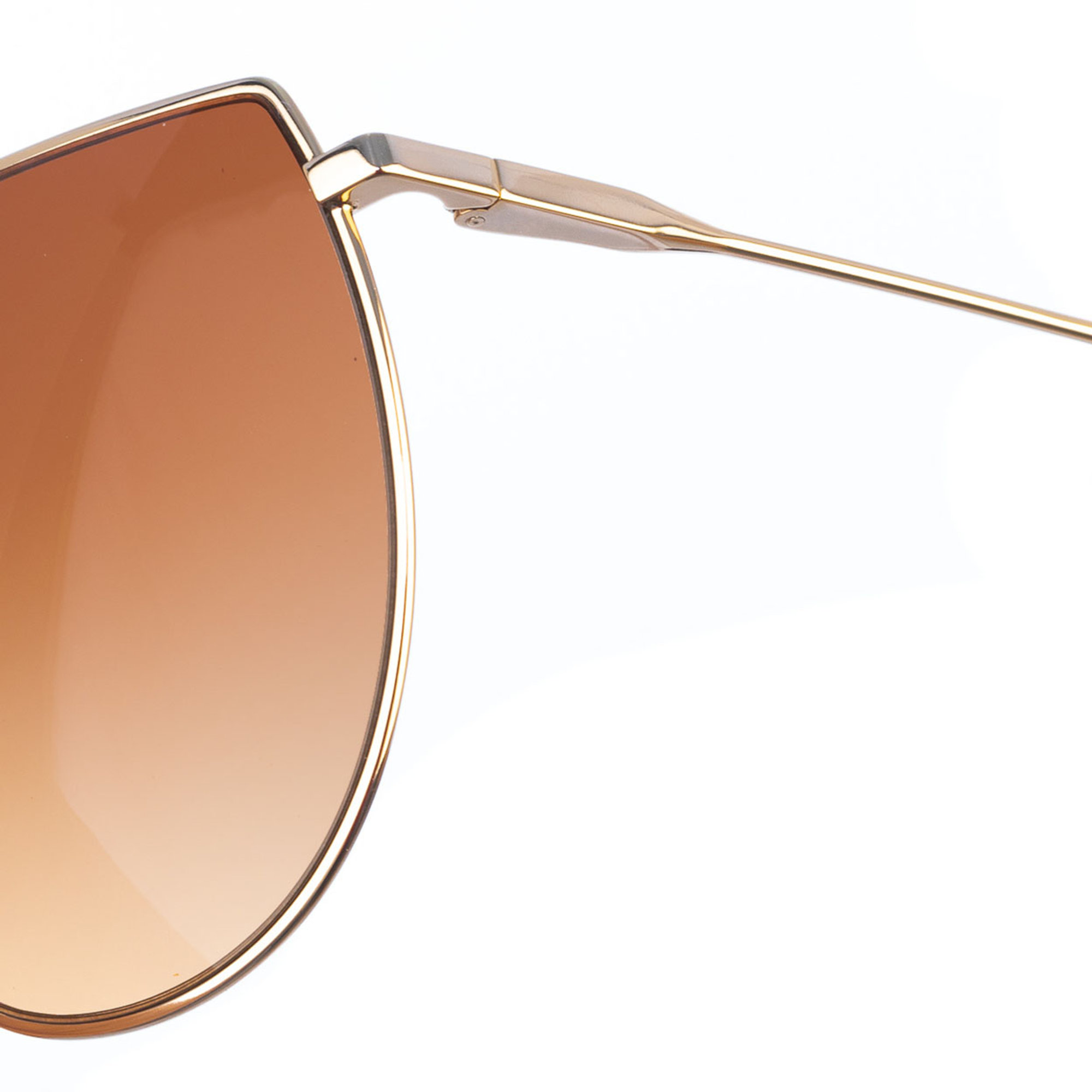 Occhiali da sole con montatura in metallo stile aviatore marroni Chloé vista2