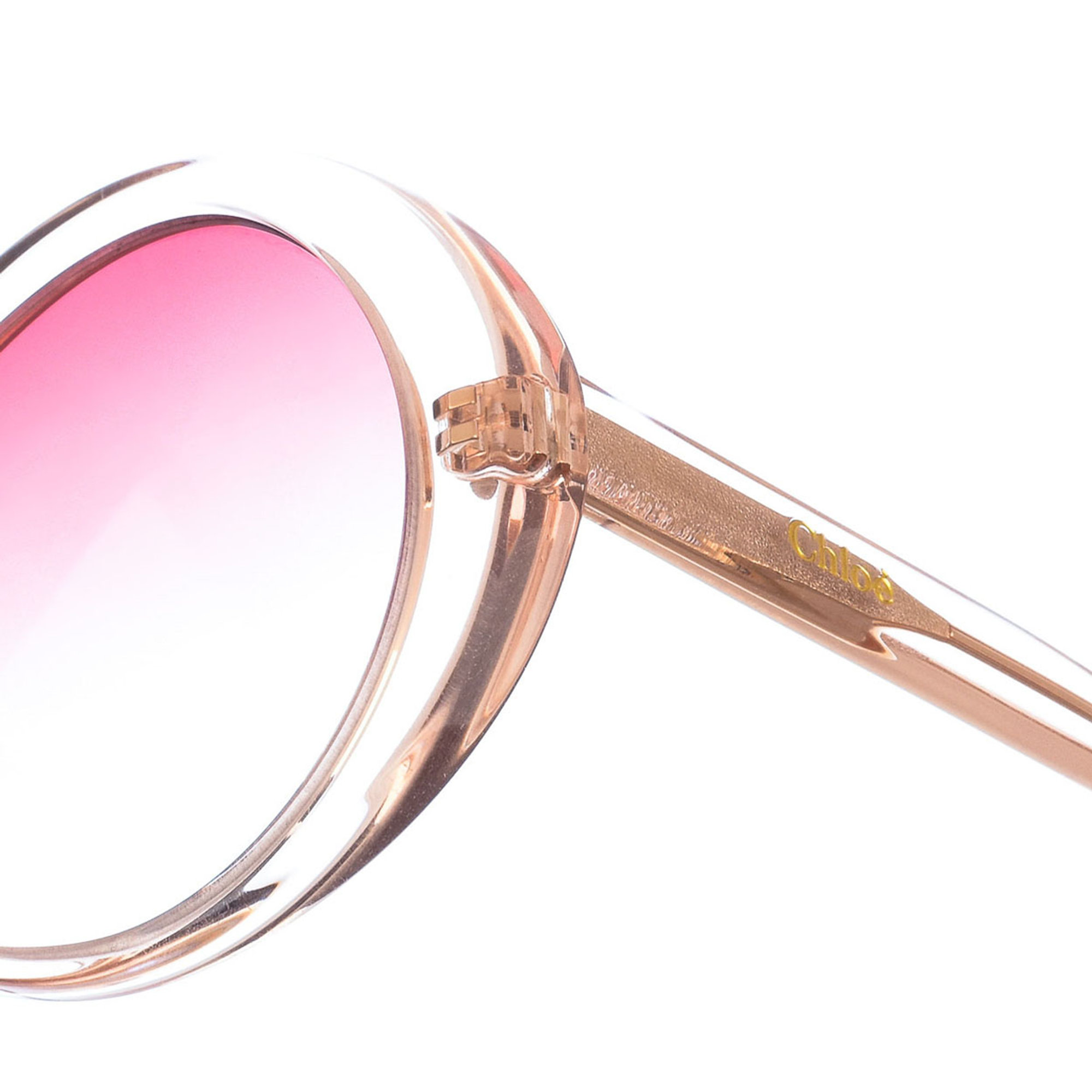 Occhiali da sole con montatura in acetato con forma ovale e lenti rosa Chloé vista2