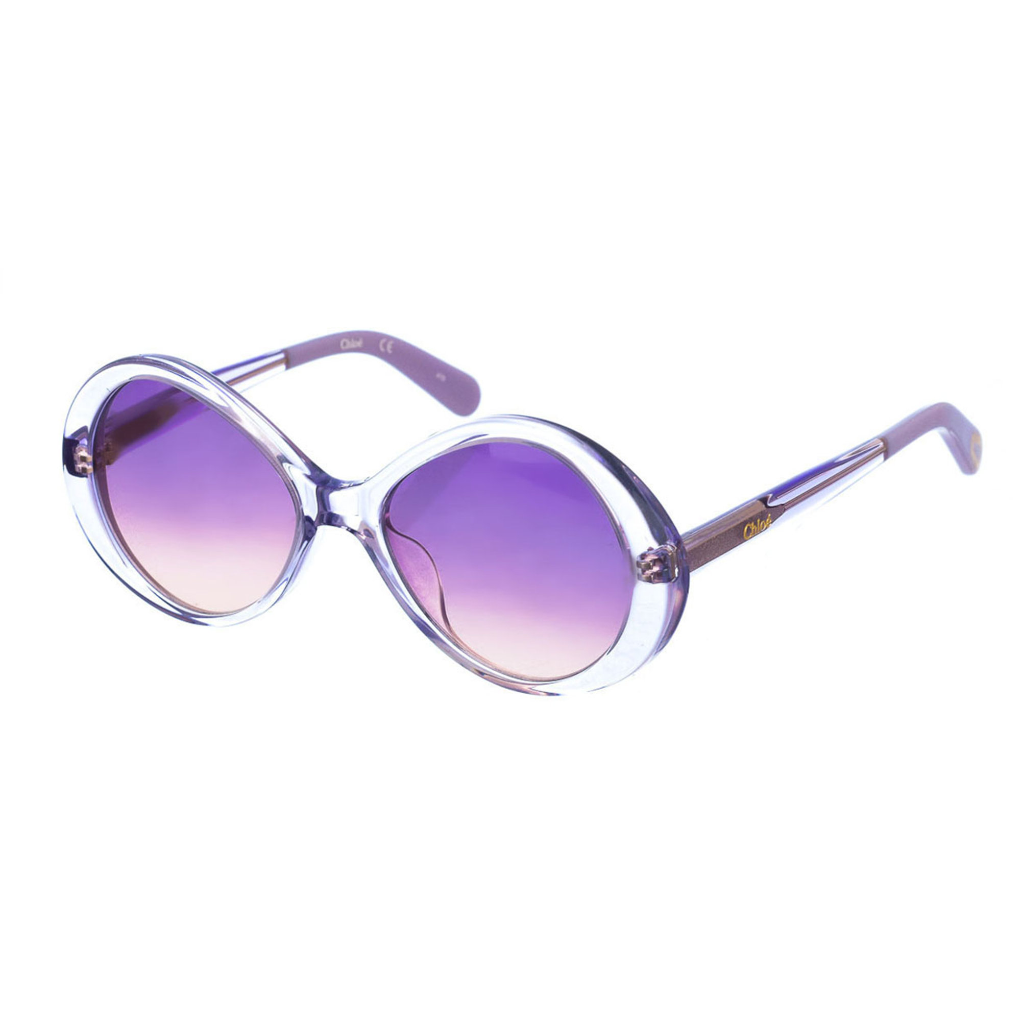 Occhiali da sole con montatura in acetato con forma ovale e lenti lilla Chloé vista0