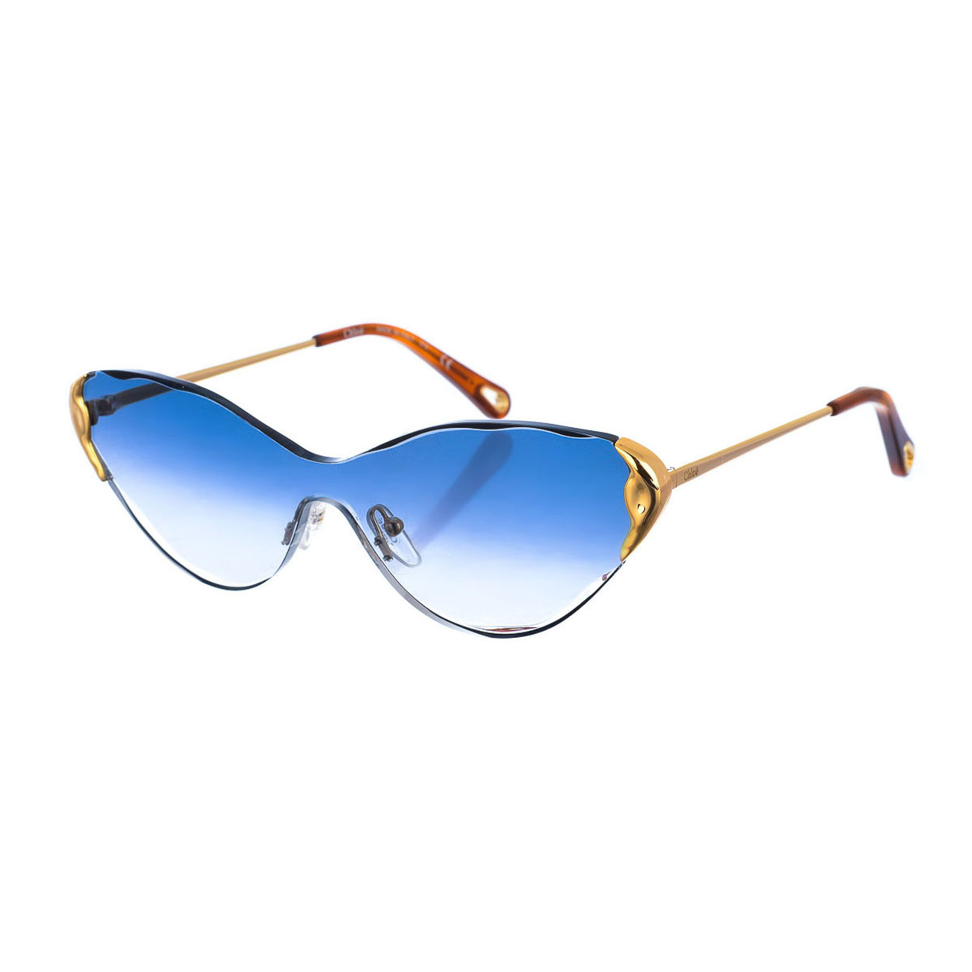 Occhiali da sole senza montatura a forma di occhi di gatto con lenti  blu Chloé vista0