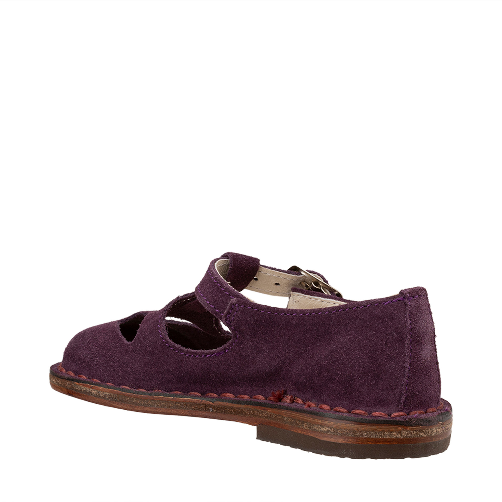 Sandali cut out scamosciati viola Pepè shoes vista1