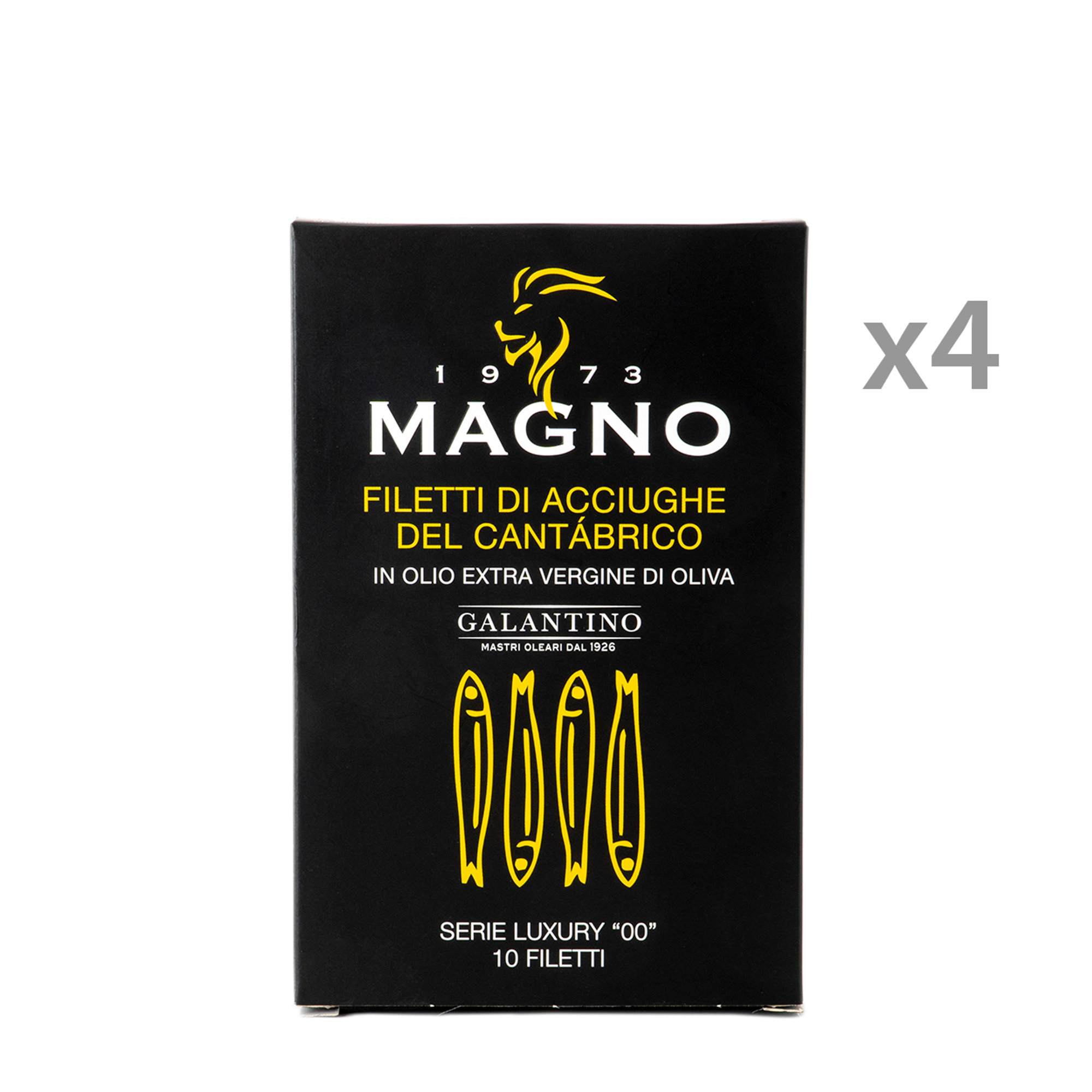 4 confezioni - Filetti di acciughe del Cantabrico in olio EVO serie luxury "00" 120 gr 10 filetti Magno vista0