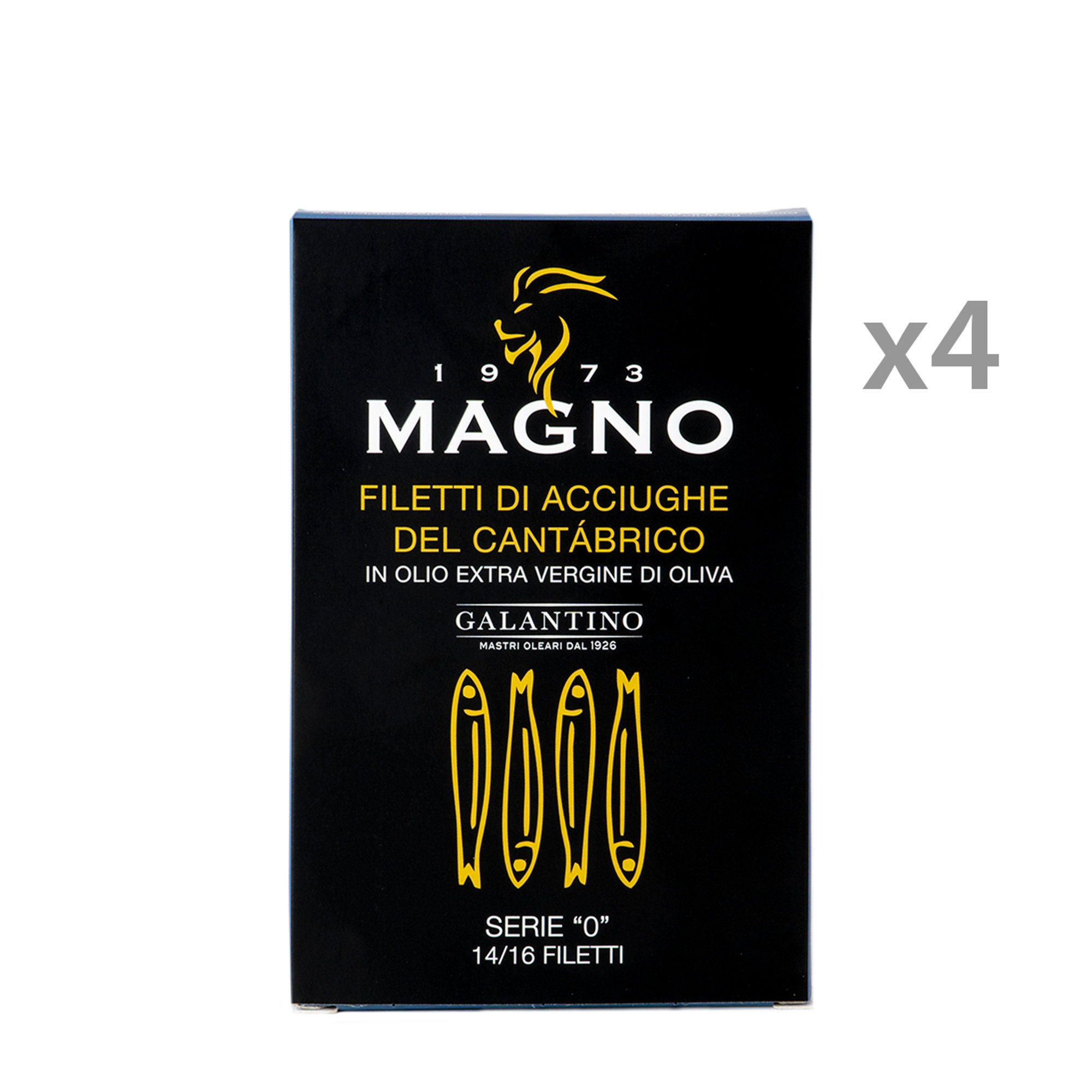 4 confezioni - Filetti di acciughe del Cantabrico in olio EVO 120 gr  Serie "0" 14/16 Filetti Magno vista0