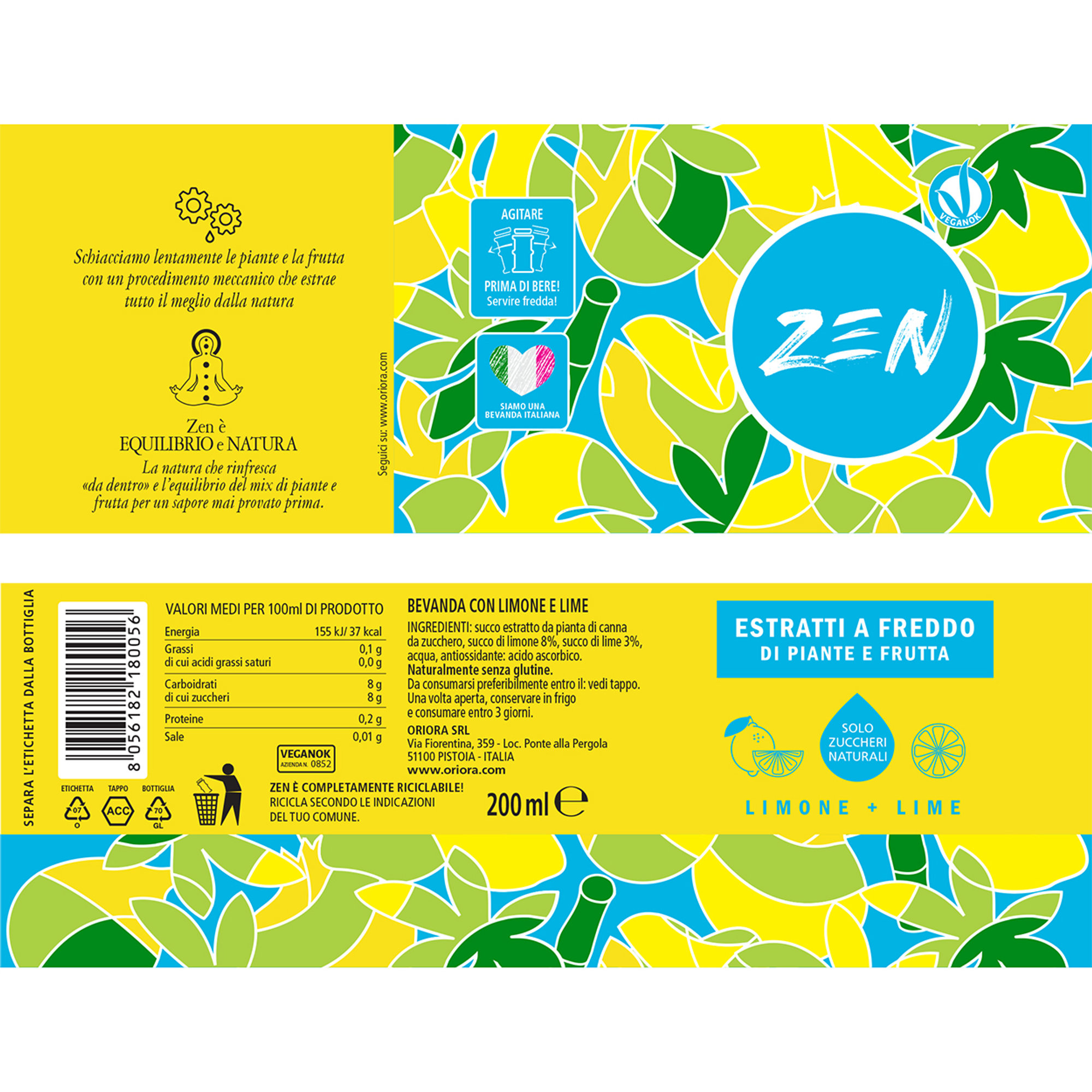 6 Estratti "ZEN" Limone e Lime 200 ml OriOra vista1