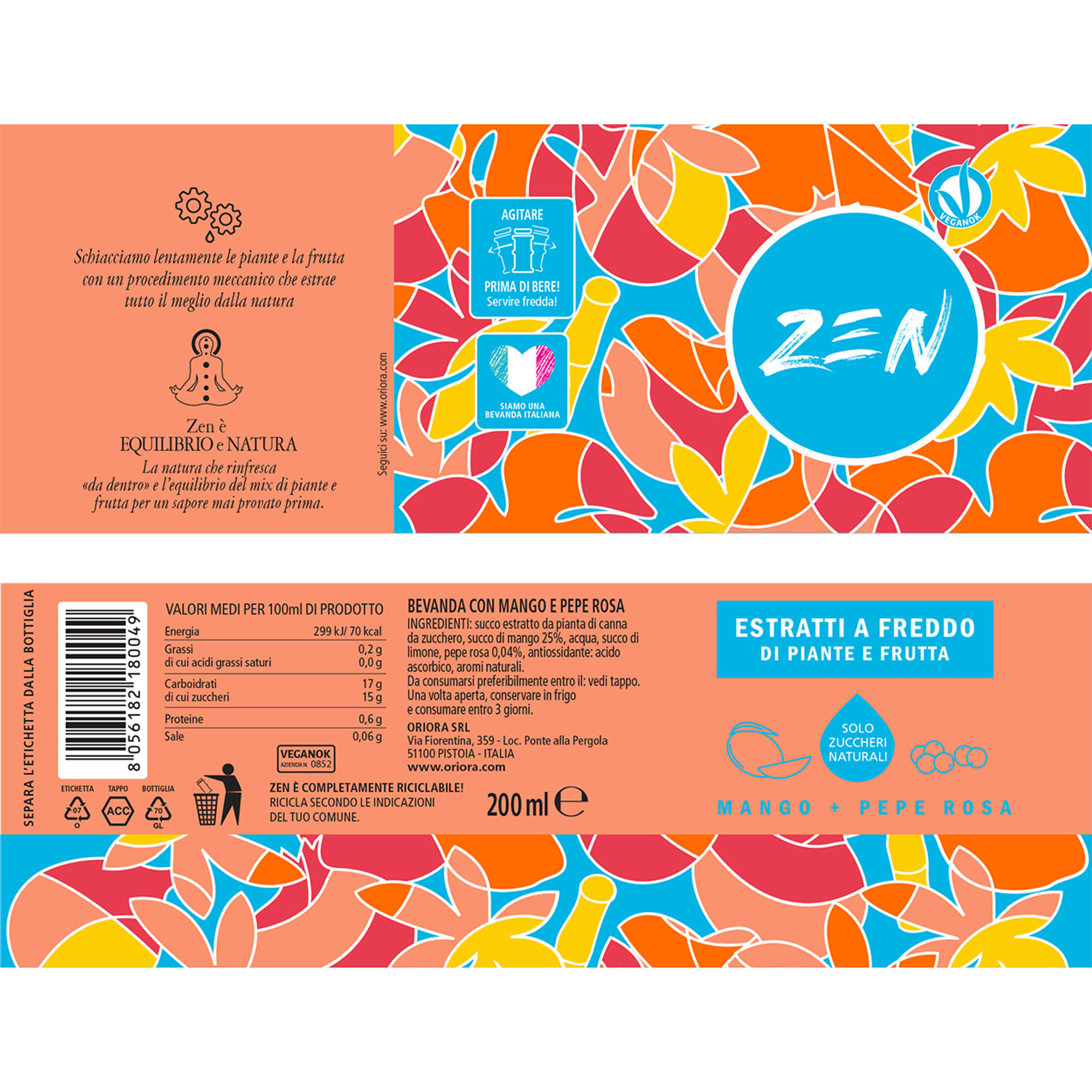6 Estratti "ZEN"  Mango e Pepe 200 ml OriOra vista1
