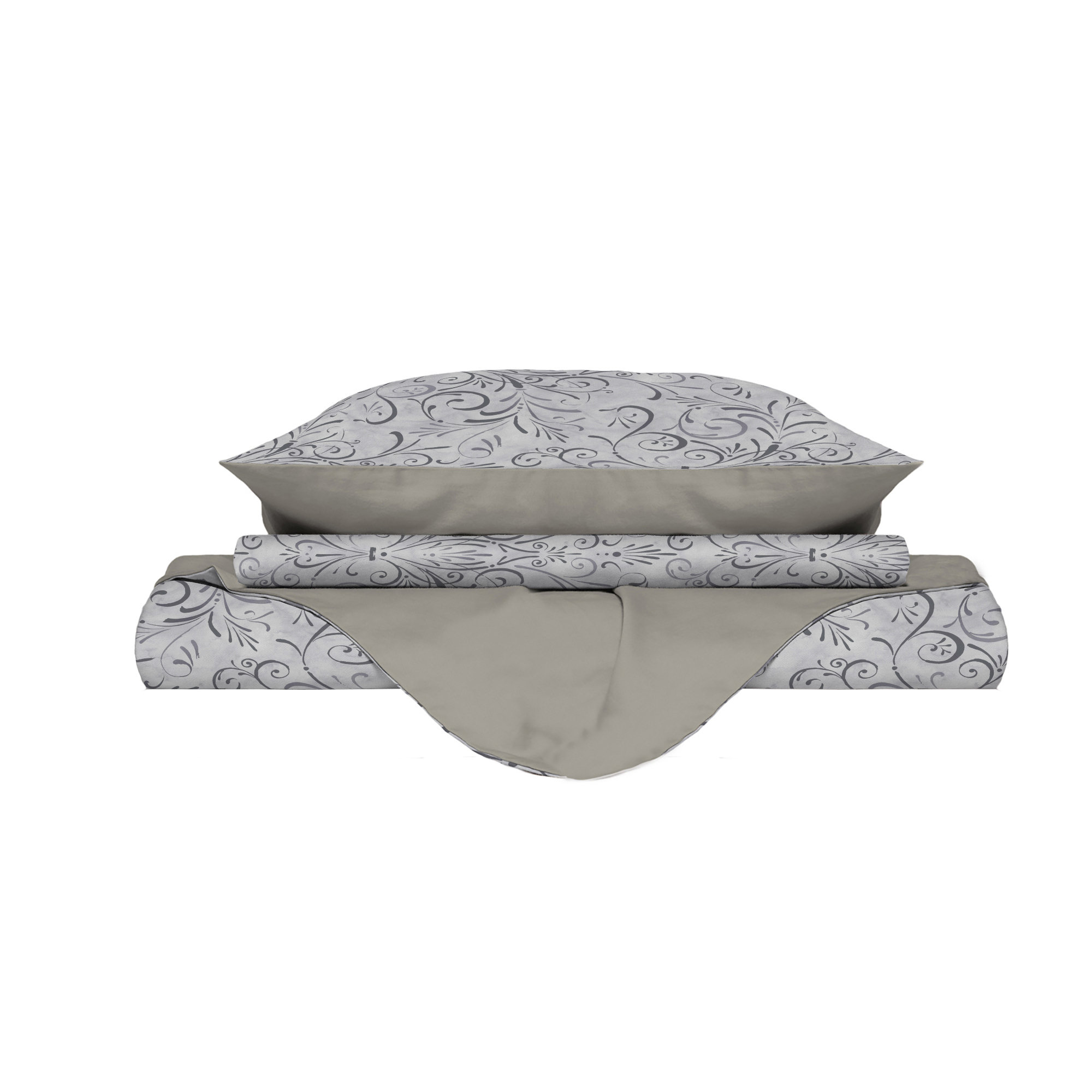Parure copripiumino + federe Fantasy - ornato grigio DATEX vista1
