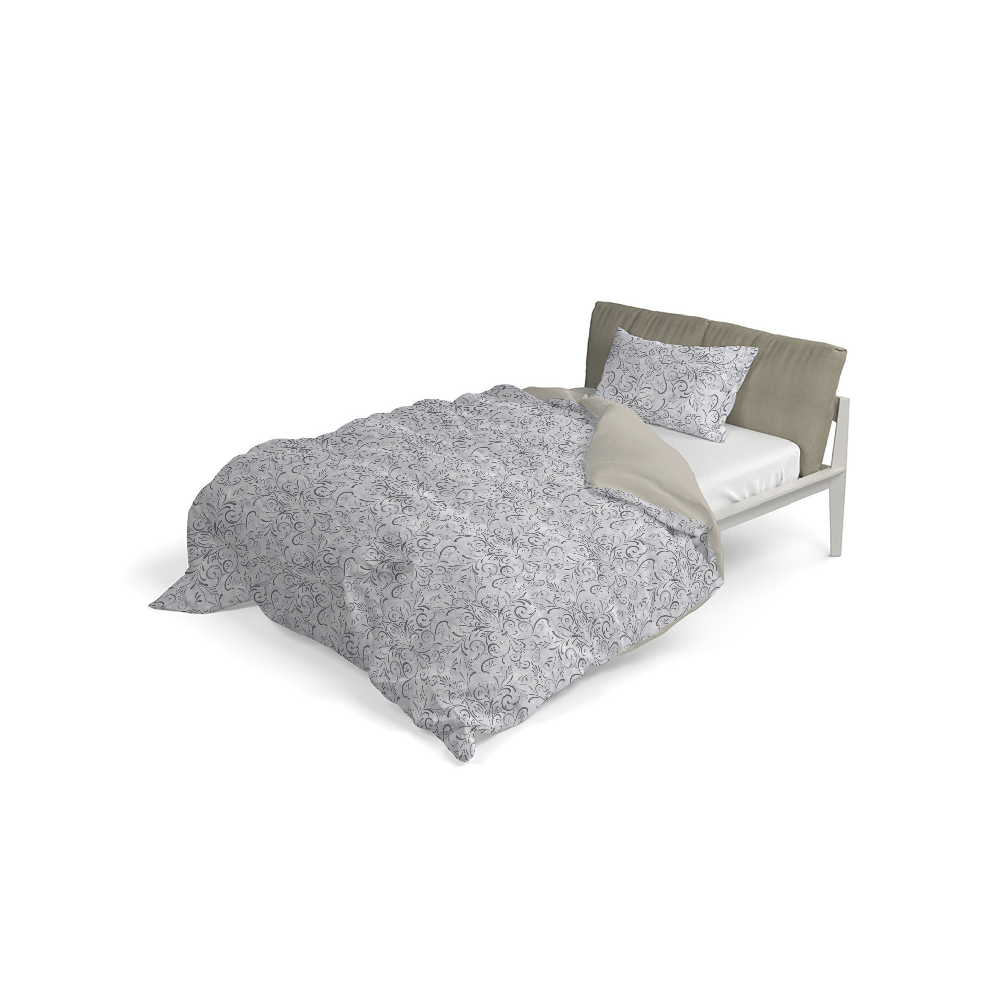 Parure copripiumino + federe Fantasy - ornato grigio DATEX vista2