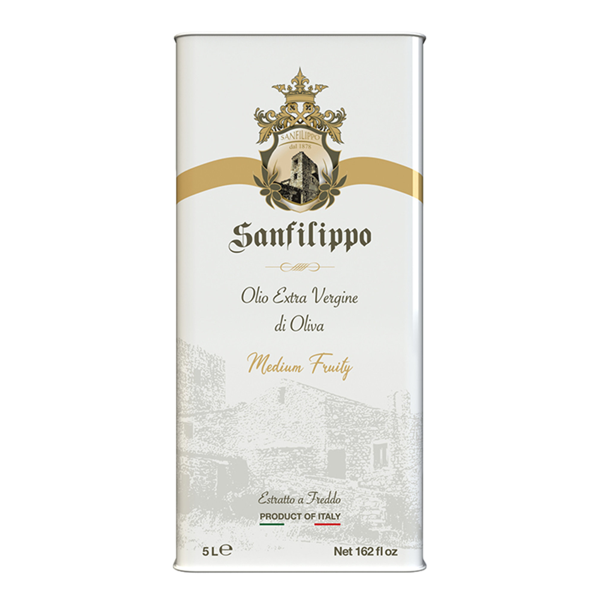 1 latta 5 lt - Olio Extravergine di Oliva Fruttato Medio 100% Italiano estratto a freddo  - Anno di produzione 2024/2025 Frantoio Sanfilippo vista0