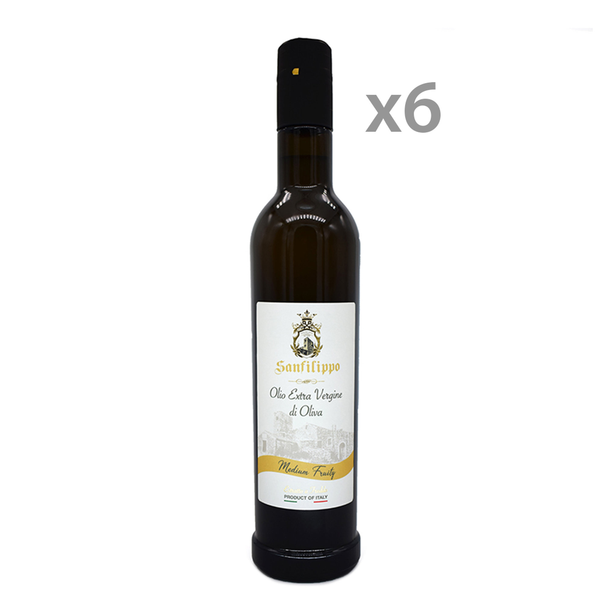6 bottiglie 0,50lt - Olio Extravergine di Oliva Fruttato Medio 100% Italiano estratto a freddo - Anno di produzione 2024/2045 Frantoio Sanfilippo vista0
