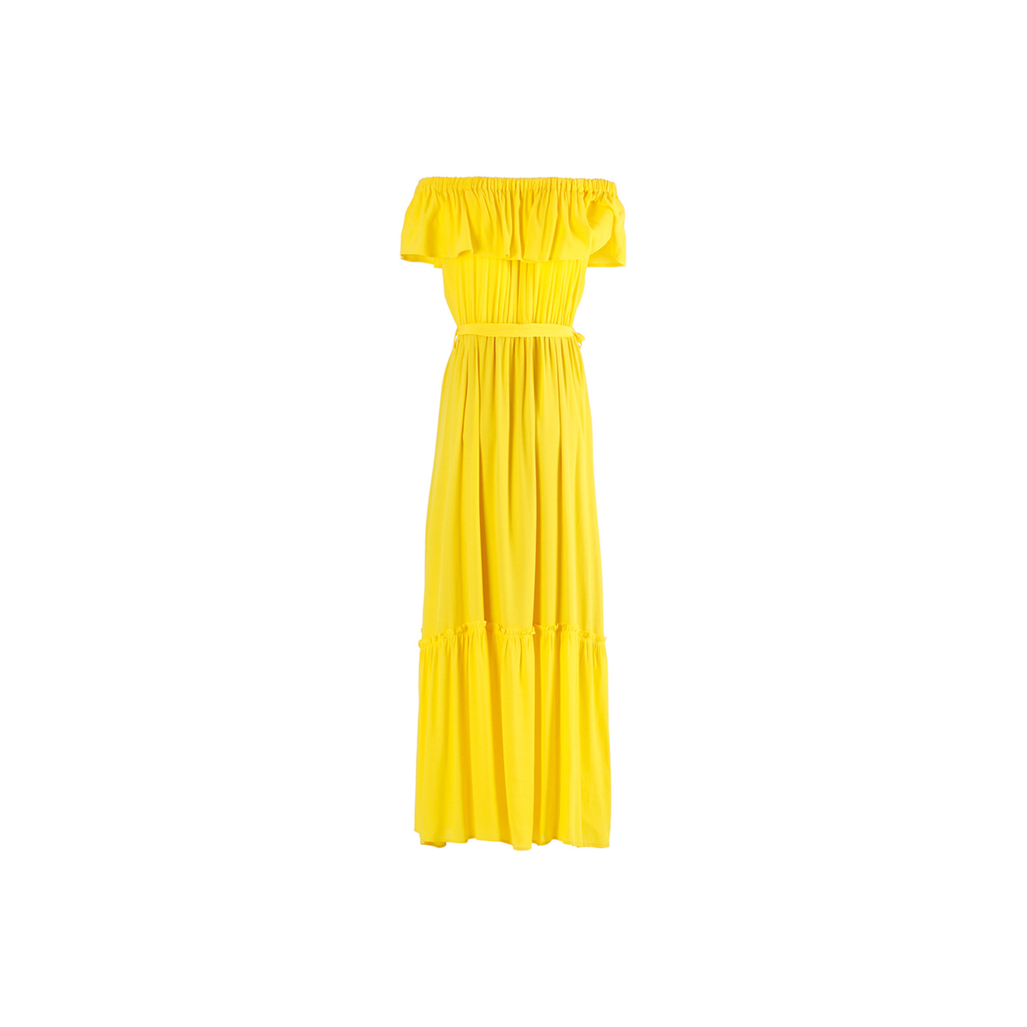 Vestito lungo con scollo a barca giallo CafèNoir  vista3