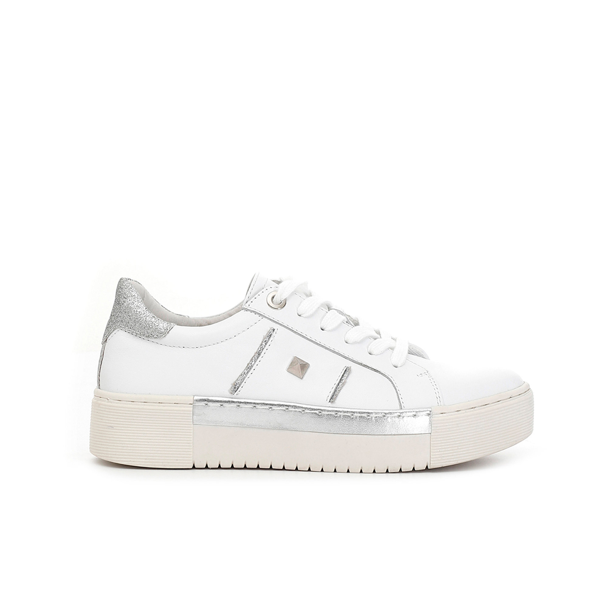 Sneakers basse con dettagli laminati bianche CafèNoir  vista1