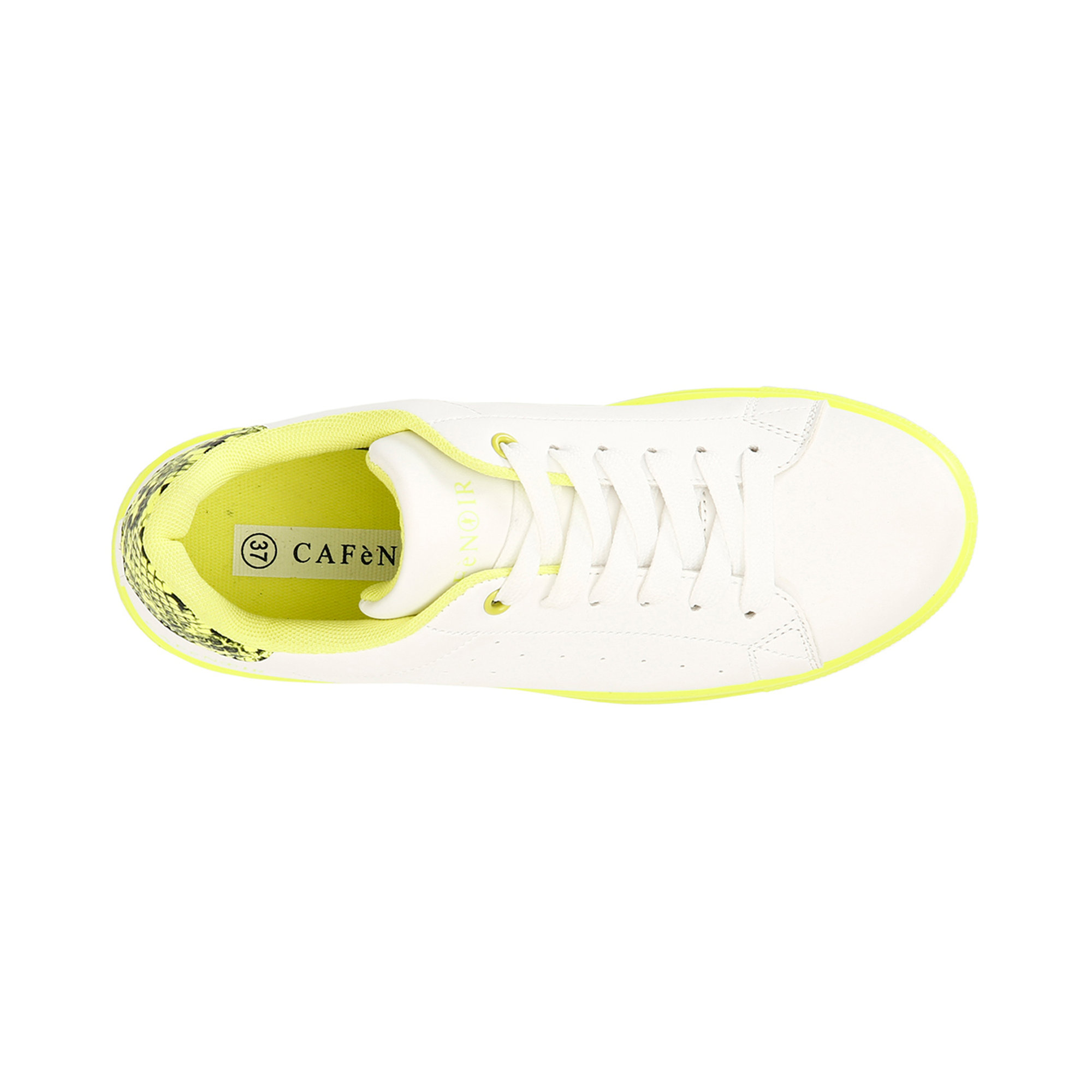 Sneakers con para a contrasto bianche e giallo fluo CafèNoir  vista2